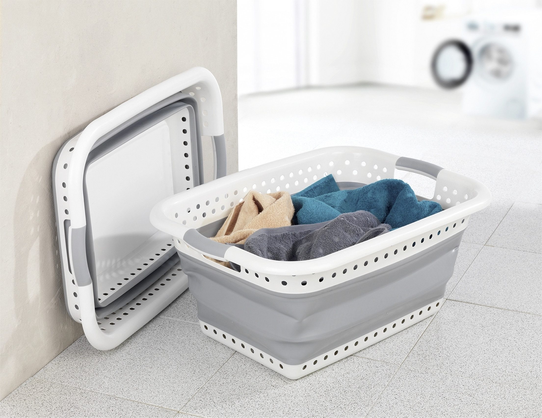 Maximex Wasmand XXL opvouwbare wasmand van flexibel kunststof, 2 handgrepen, 38 l