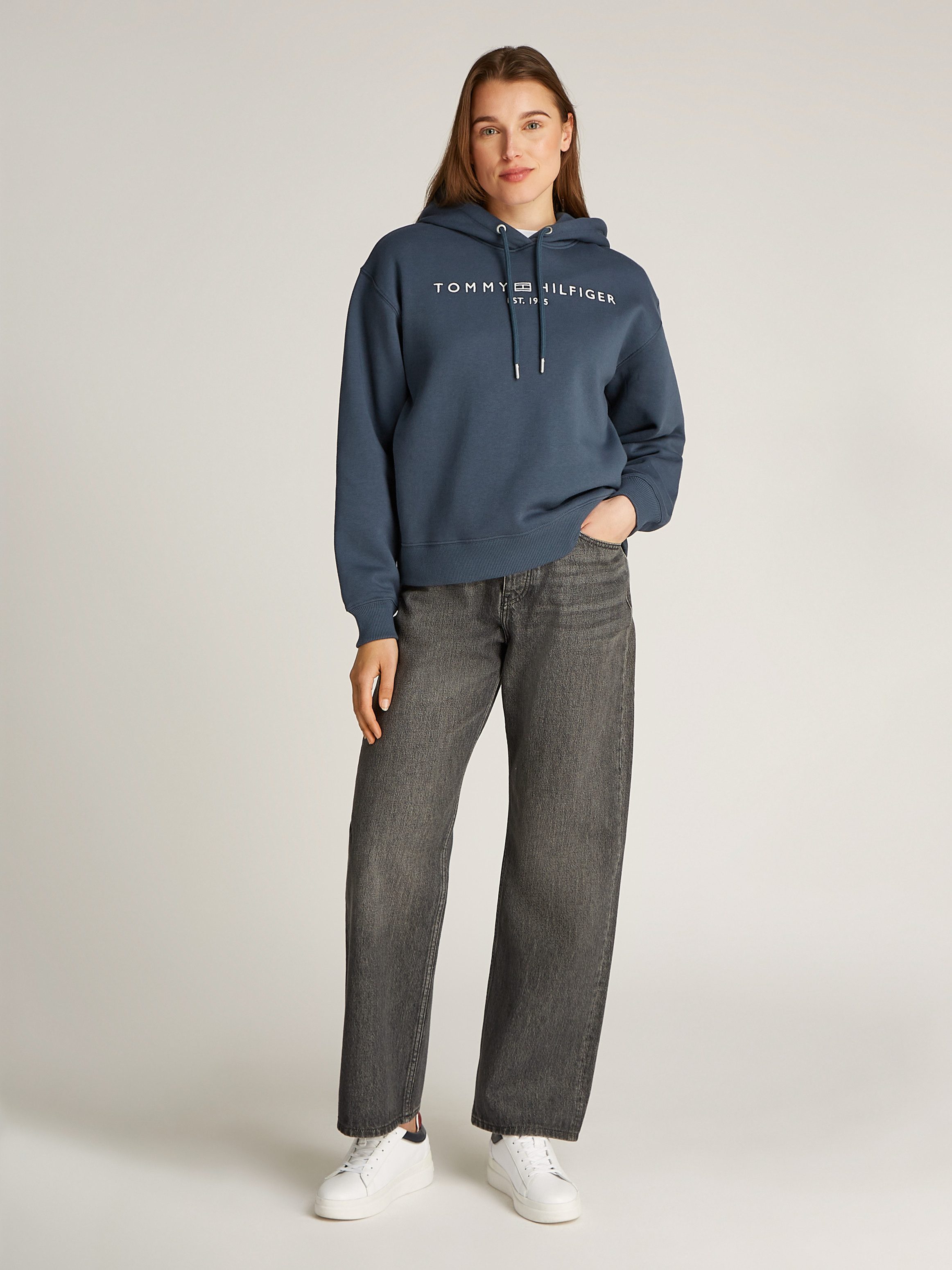 Tommy Hilfiger Hoodie MDRN REG CORP LOGO HOODIE met geborduurd logo-opschrift