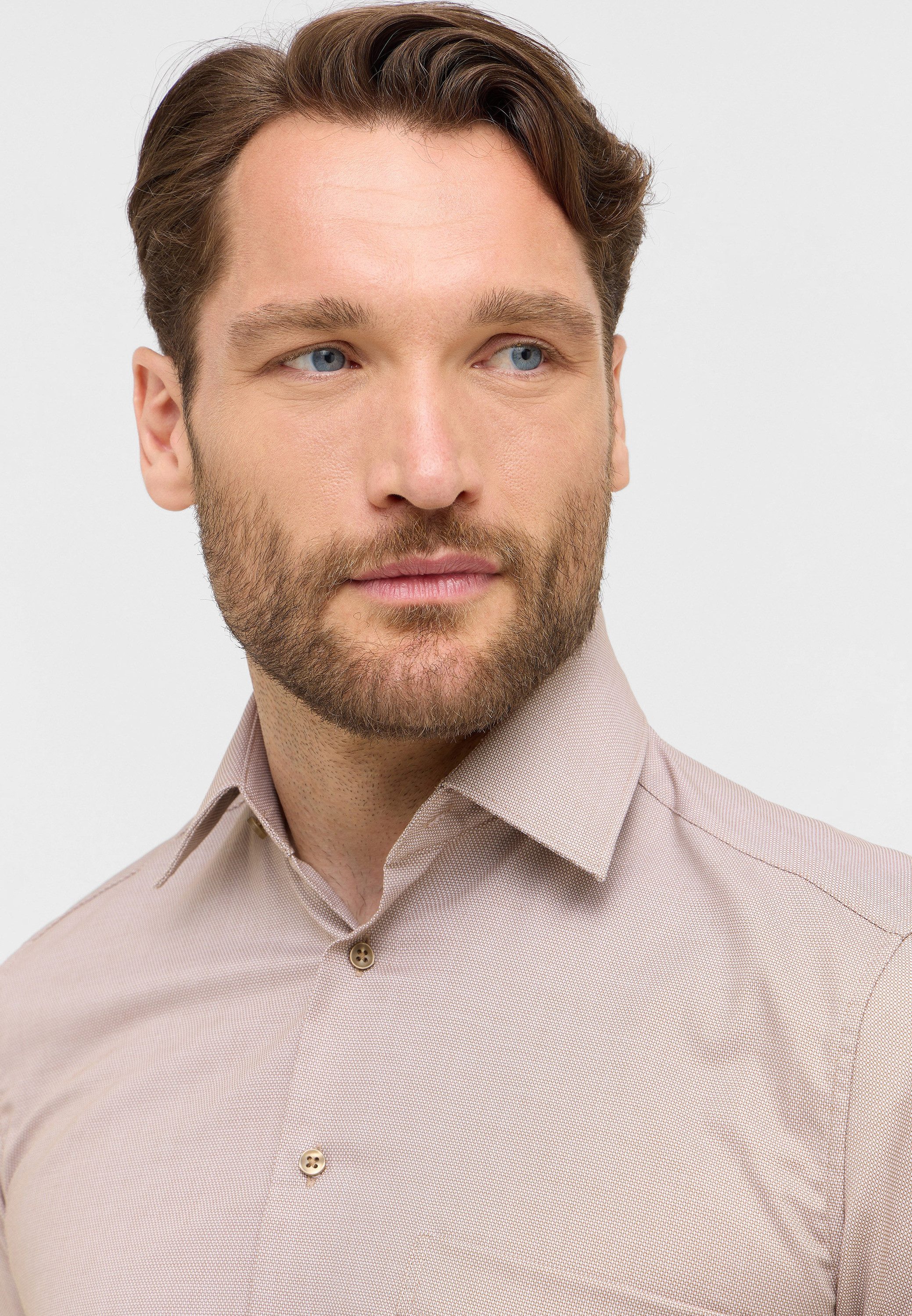 Eterna Overhemd met korte mouwen Comfort fit NON IRON (strijkvrij)