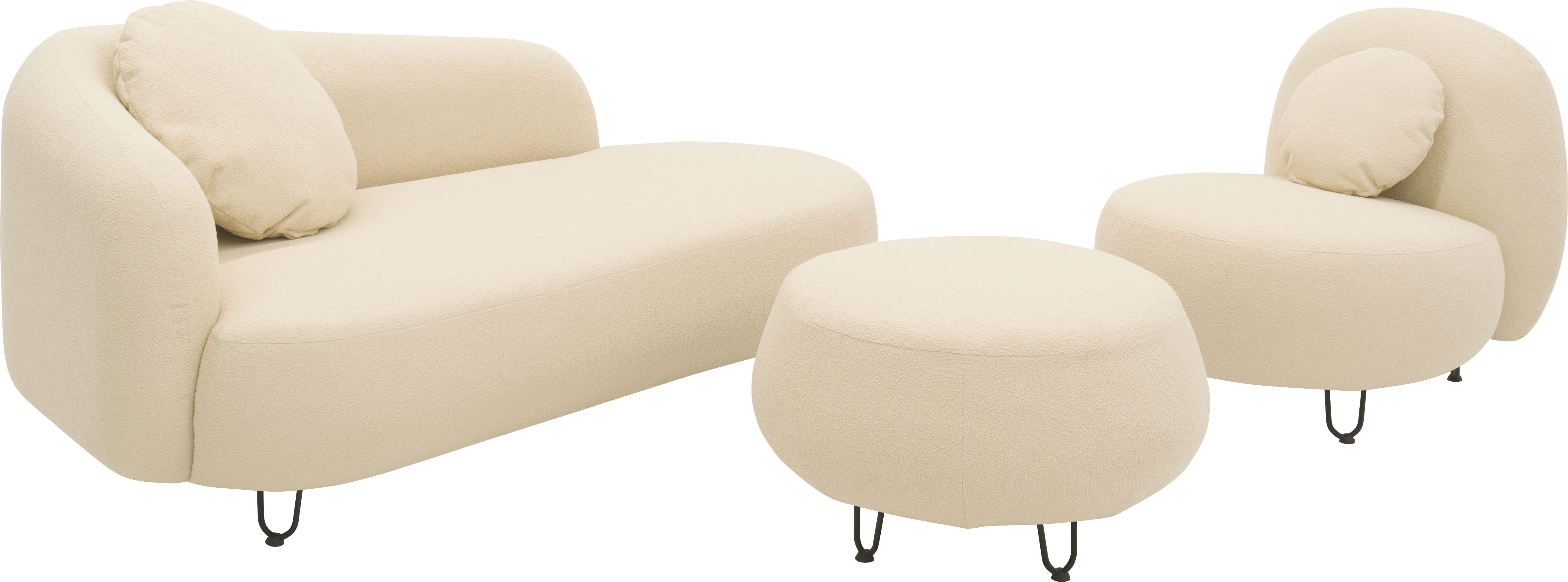 DOMO collection Zithoek Poika bekleding van faux fur Mooi gevormd outdoor-highlight, ideaal voor balkon, terras, tuin (3-delig)