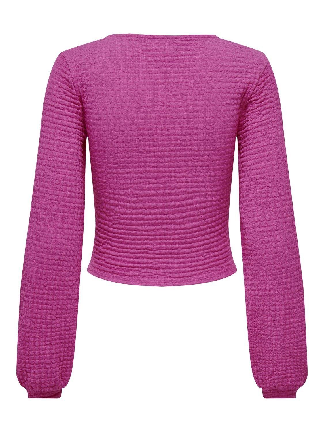 Only Shirt met V-hals ONLMAI L/S RUCHING TOP CC JRS