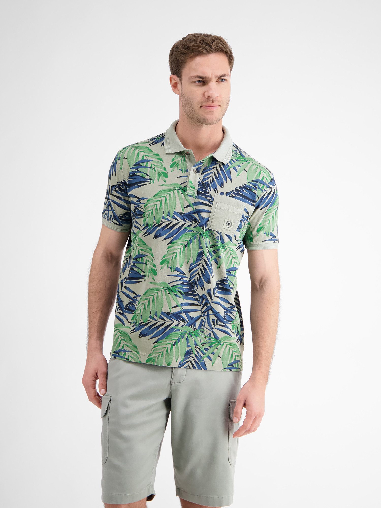Lerros Poloshirt LERROS heren poloshirt, bloemenbedrukt