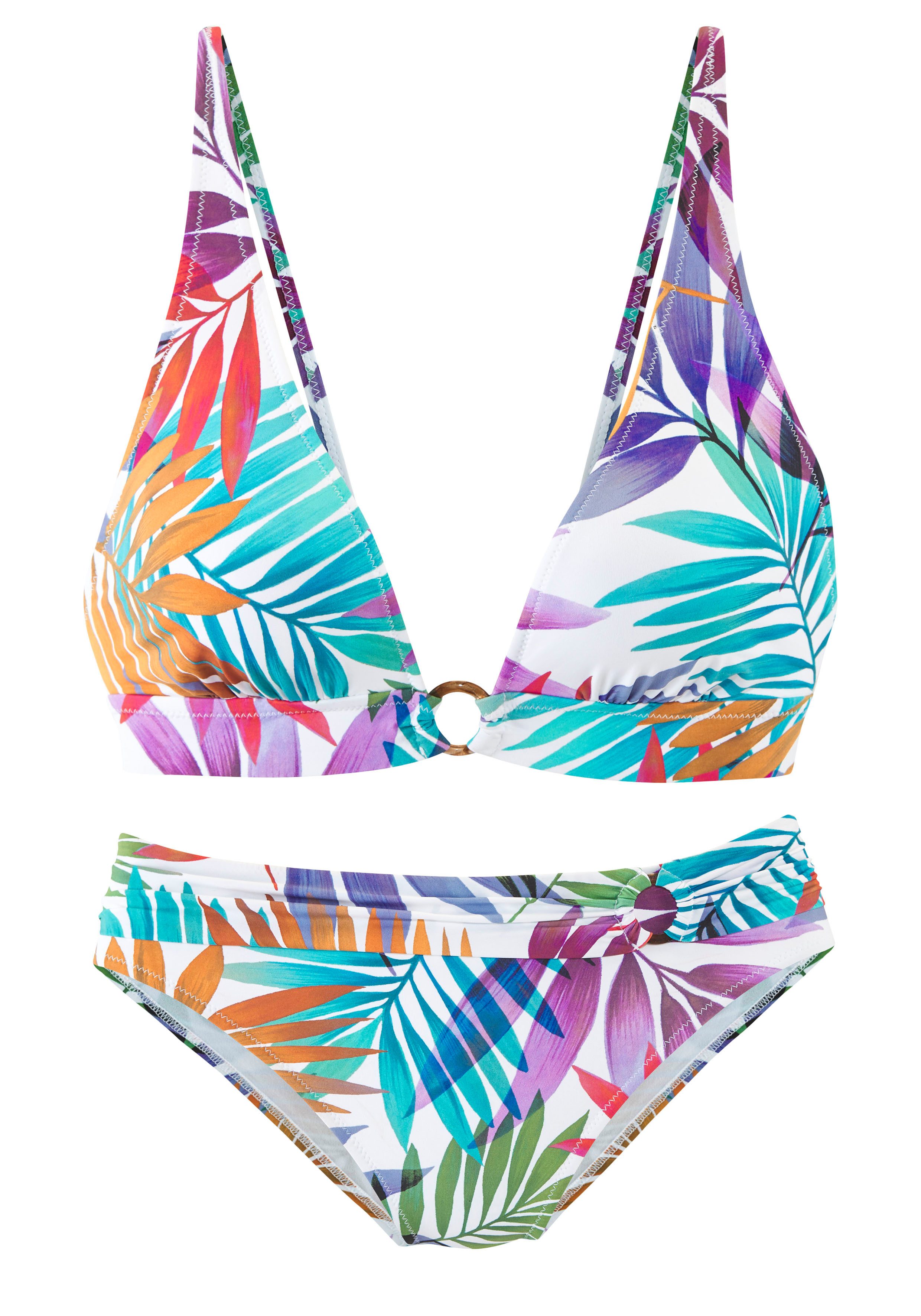 Lascana Triangelbikini met kleine goudkleurige ring