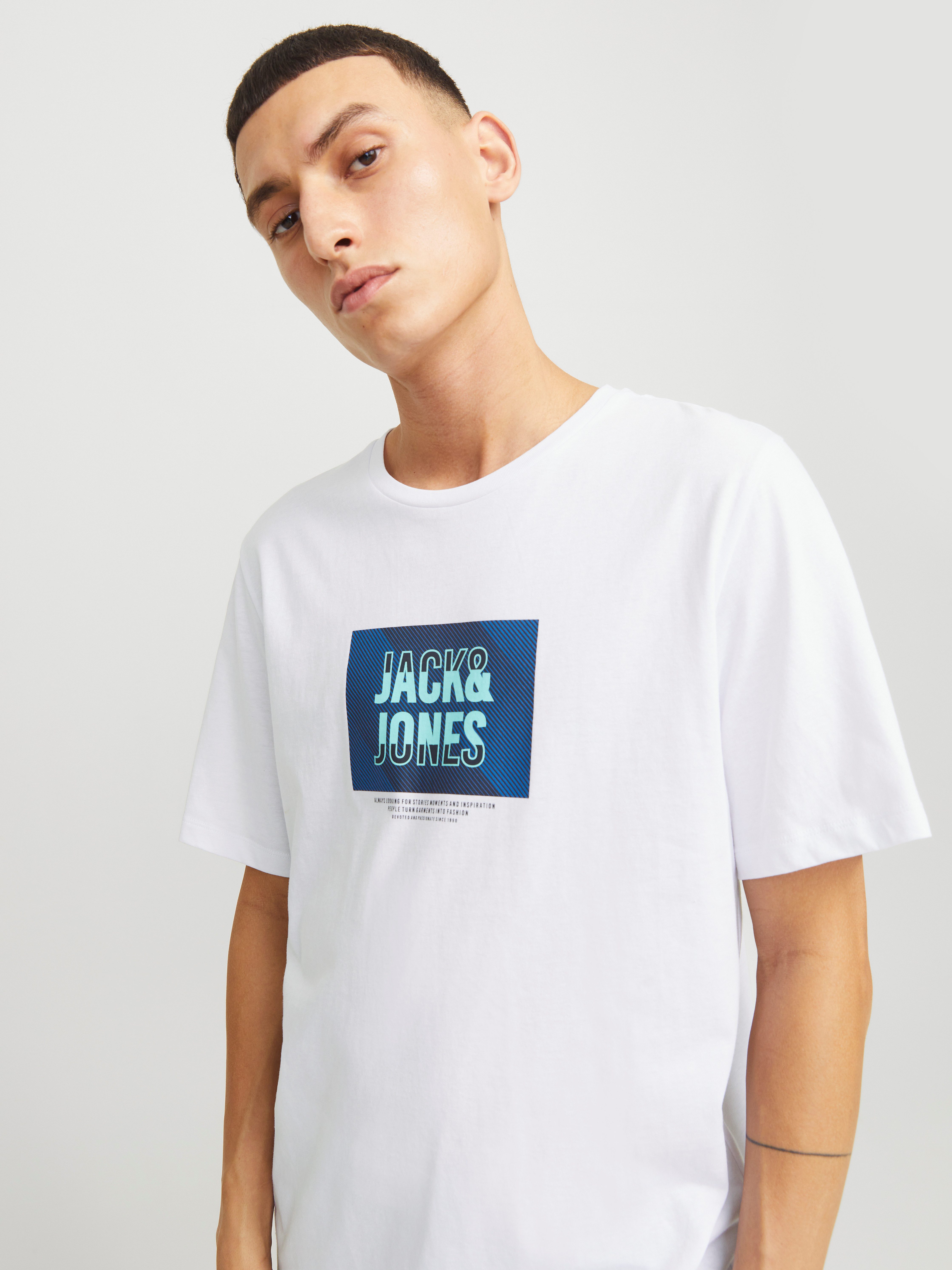 Jack & Jones Shirt met print JJHUDSON TEE SS CREW NECK