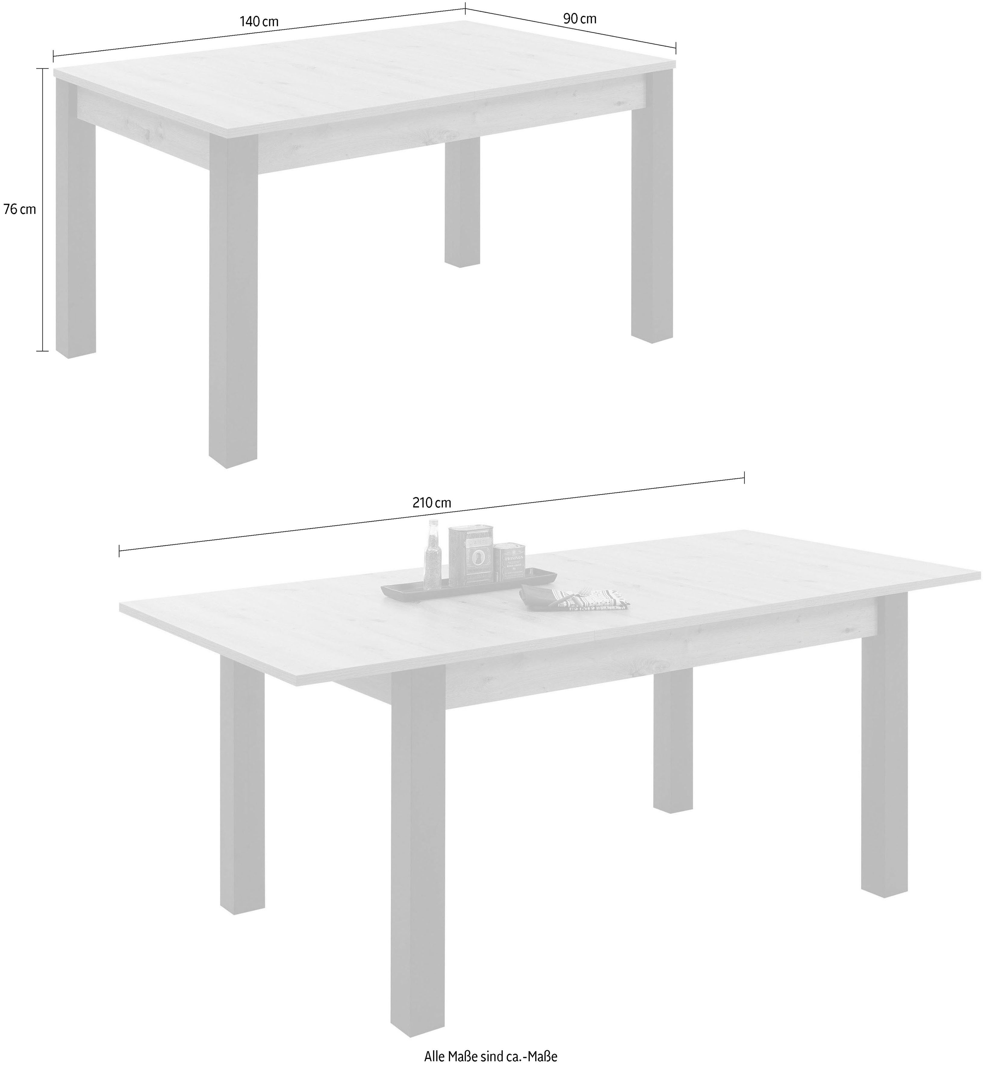 Stolkom Eettafel LUCAS, TOPSELLER! 140-210 cm uitschuifbaar, tafel in eiken artisan decor