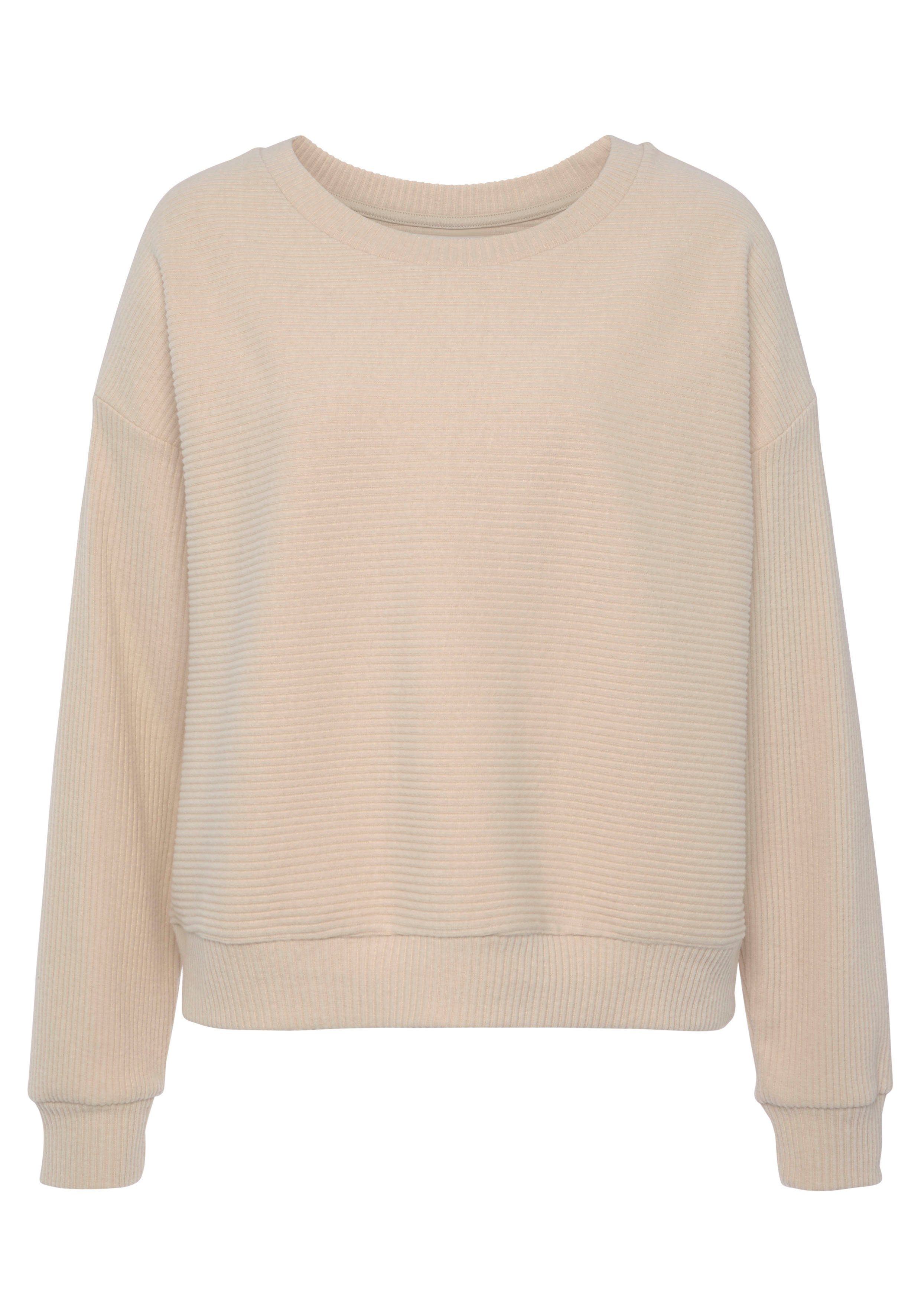 s.Oliver RED LABEL Beachwear Sweatshirt van ribkwaliteit met overhangende schouders, loungewear