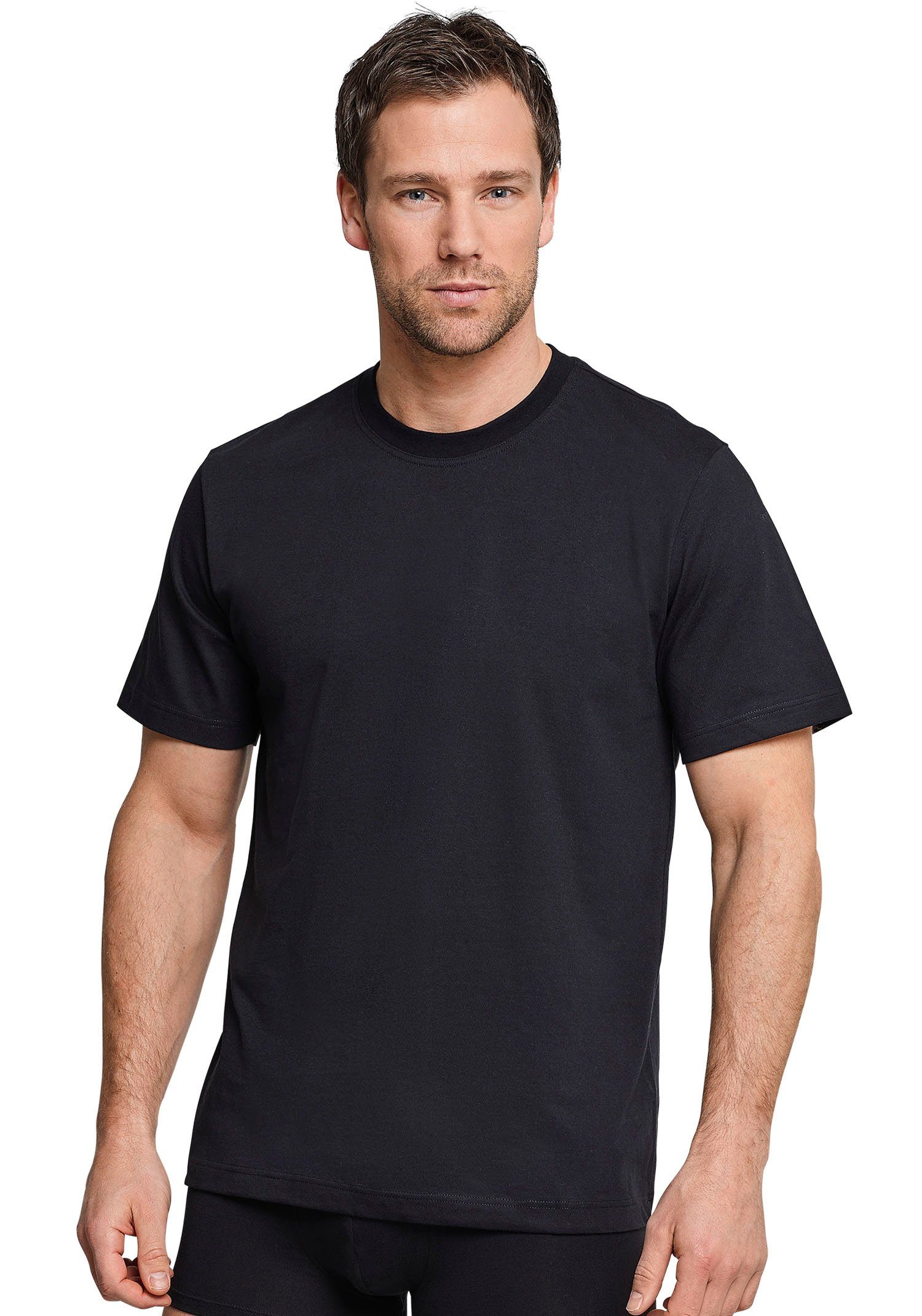 Schiesser T-shirt "Essentials" met een ronde hals (Set van 2)