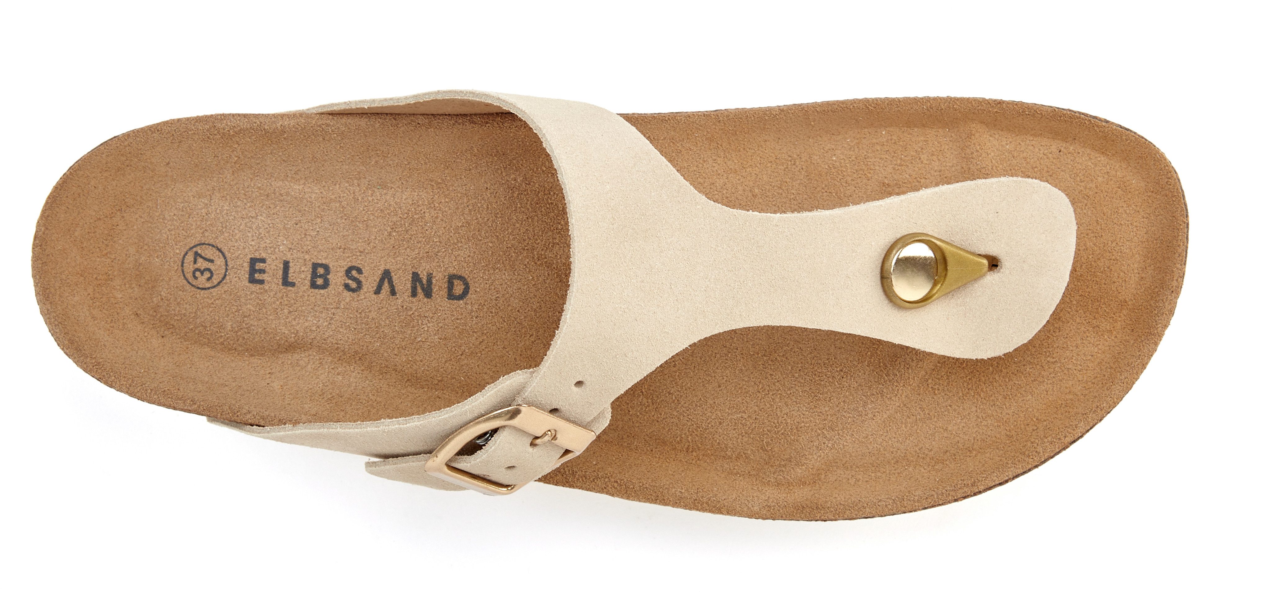 Elbsand Slippers Mule, Sandalen, open schoen van hoogwaardig leer met comfortabel kurken voetbed, unisex