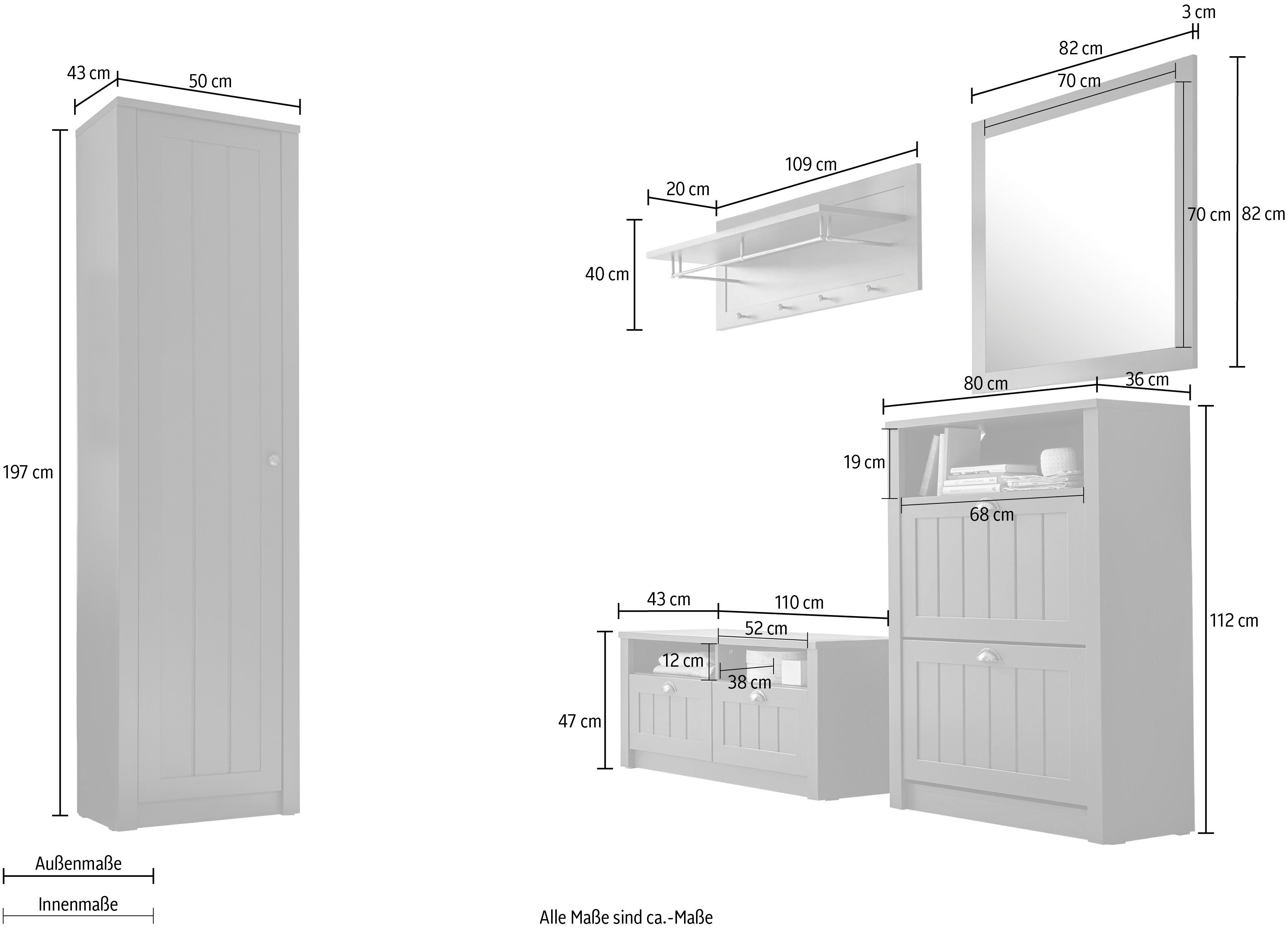 Home affaire Kledingkast ASCOT (set, 5 stuks)