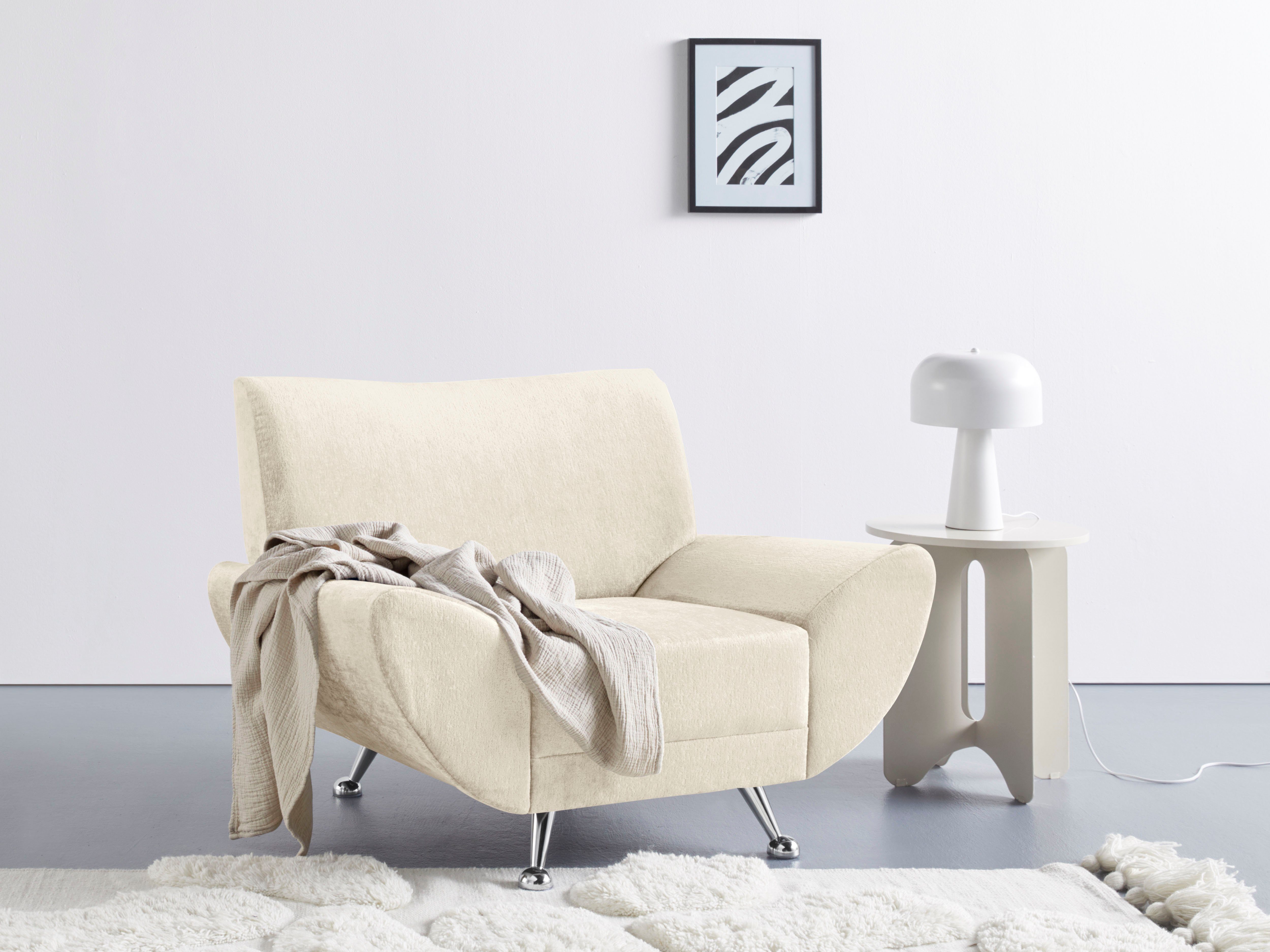 INOSIGN Fauteuil Saltare fauteuils maat Geweven stof wit