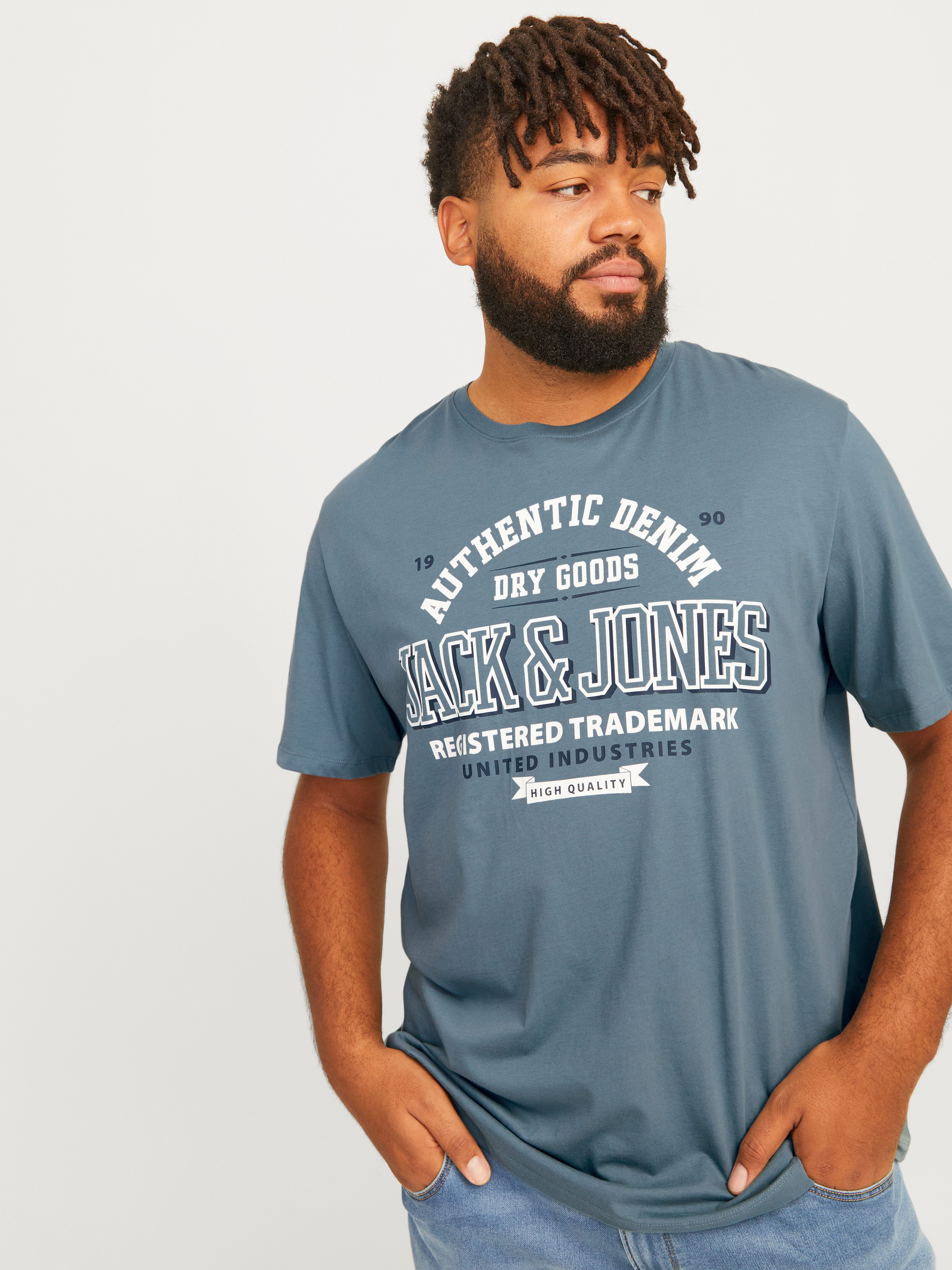 Jack & Jones PlusSize T-shirt JJELOGO TEE SS O-NECK 2 COL AW24 S PLS