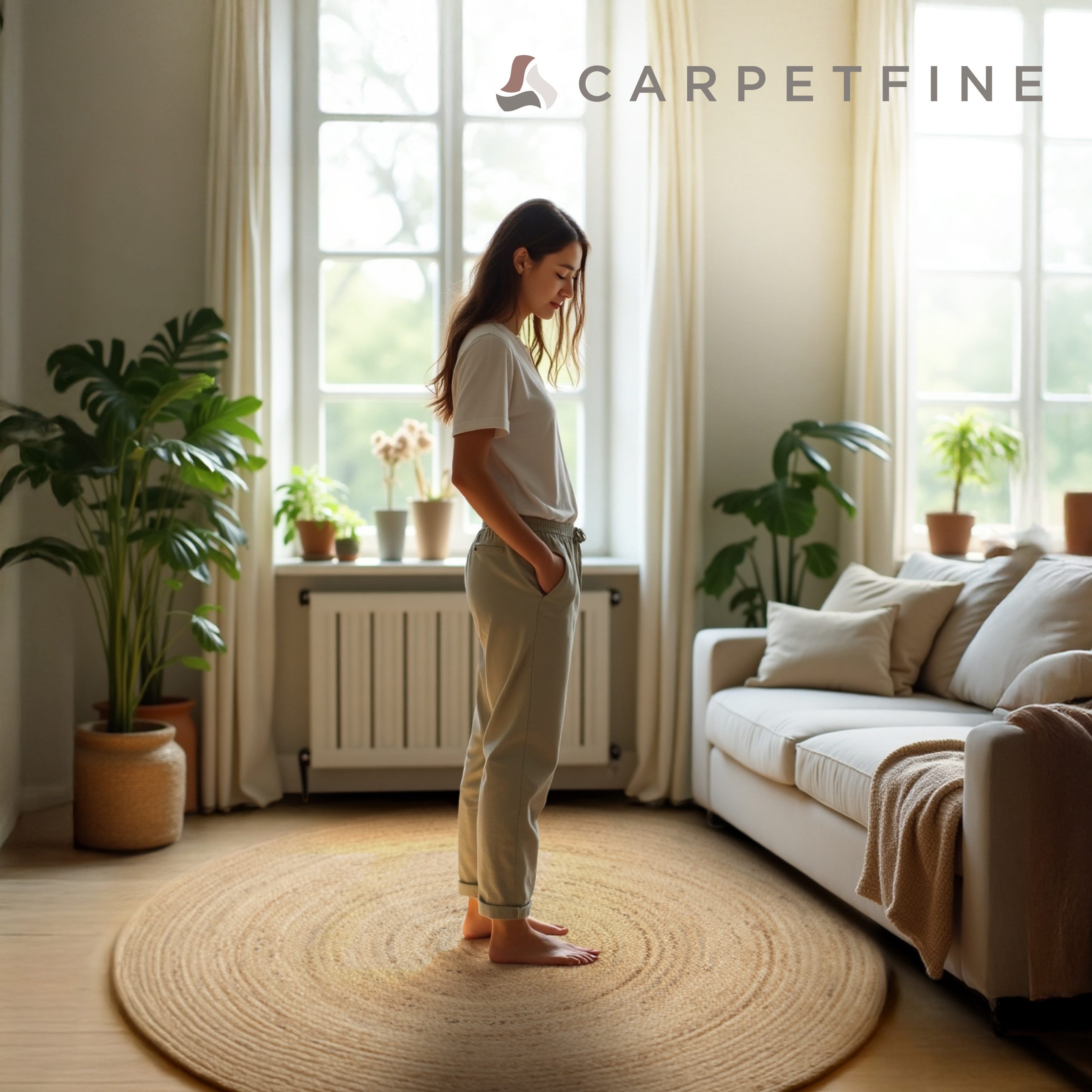 carpetfine Vloerkleed Nele jute-vloerkleed natuurmateriaal gevlochten tweezijdig te gebruiken kleed van 100% jute, in rond en ovaal, vele maten