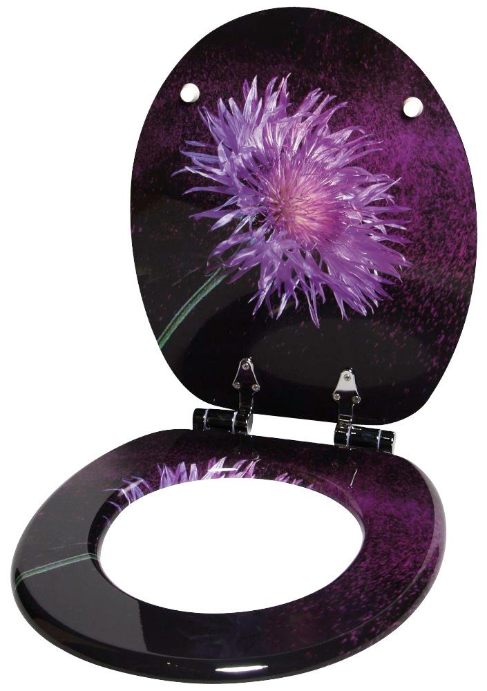 Sanilo Set badkameraccessoires Purple Dust bestaand uit toiletzitting, badmat en wastafelplug (complete set, 3-delig)