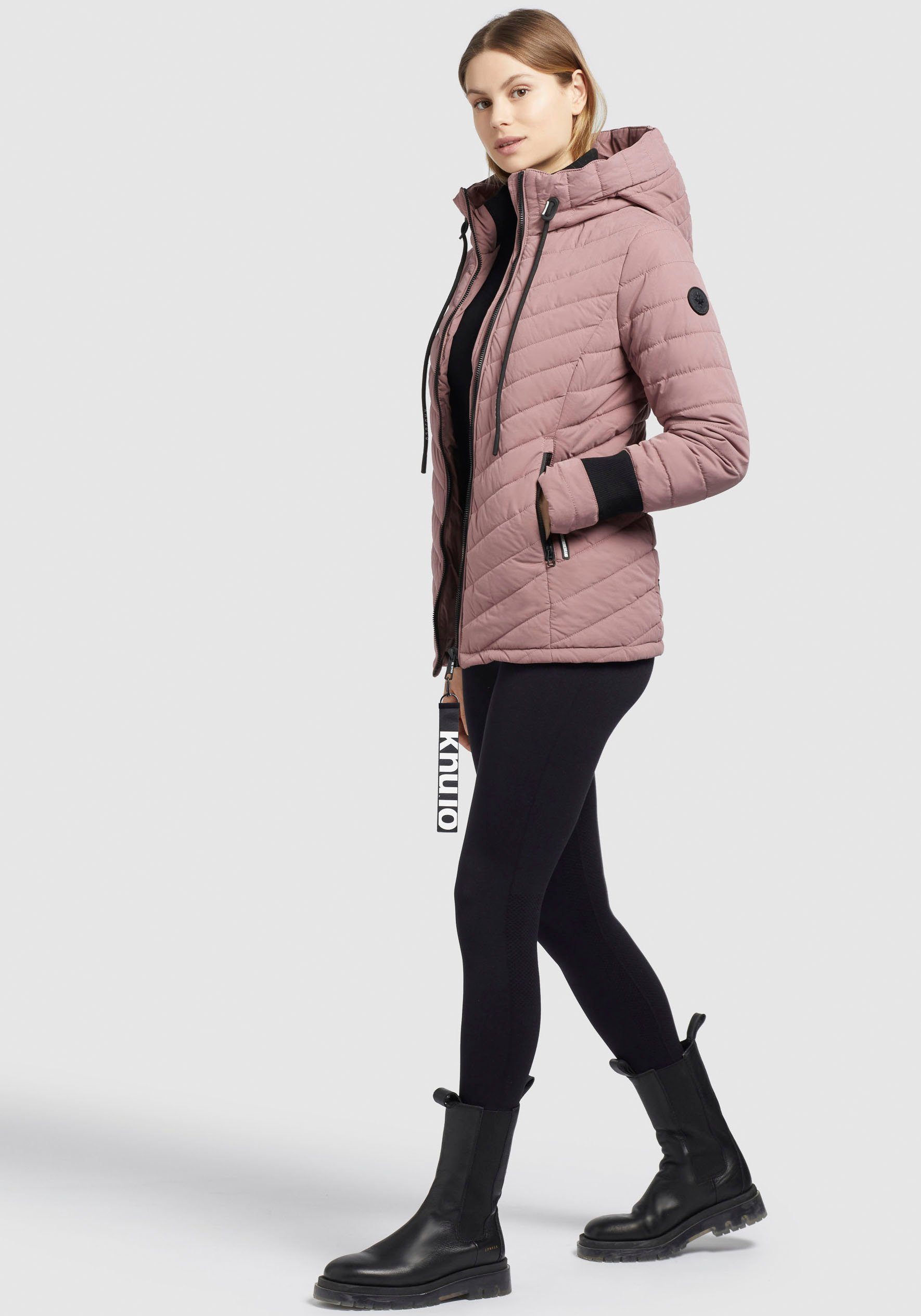 khujo Gewatteerde jas PATT2 PEACHED met contrastkleurige details
