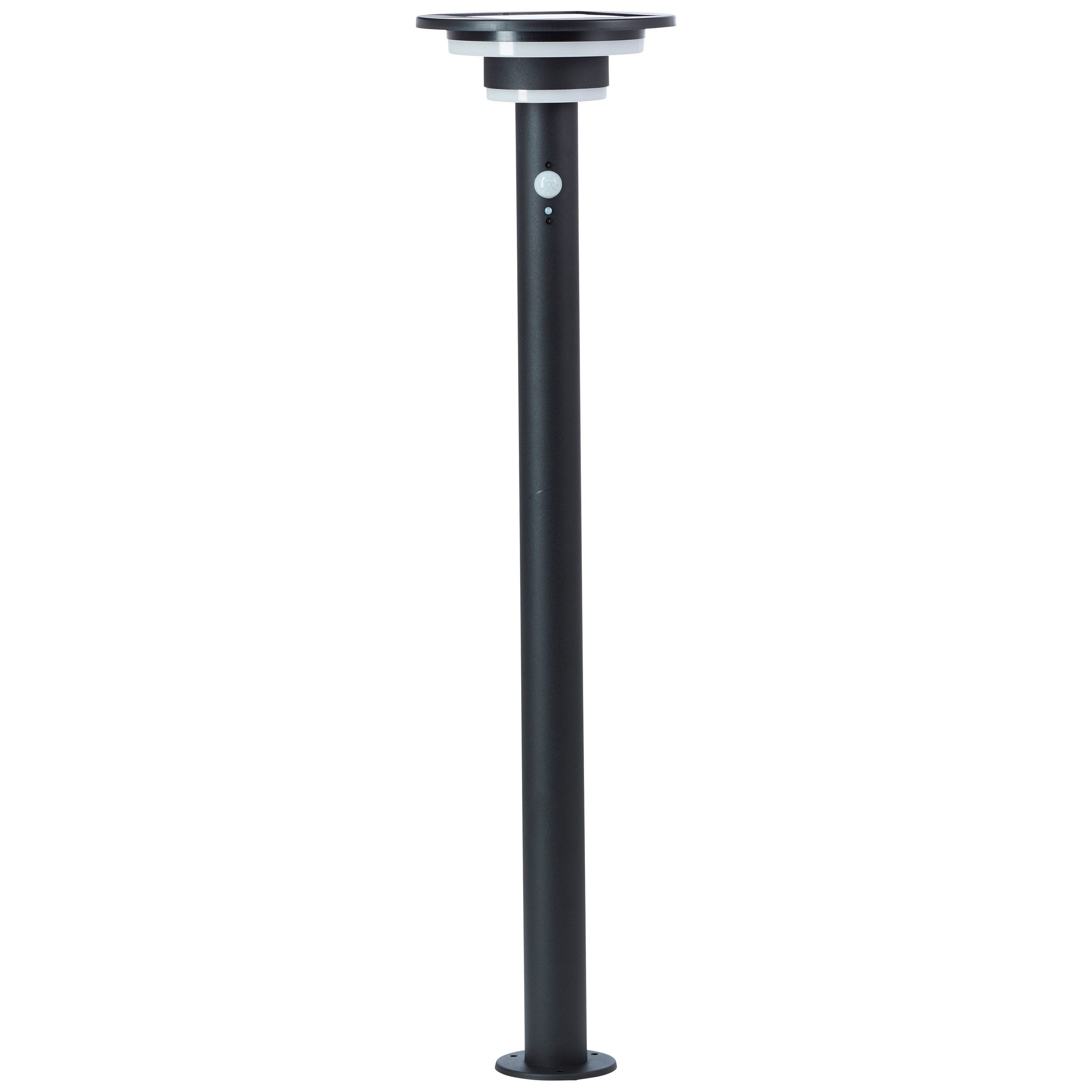 Brilliant Leuchten Led-vloerlamp voor buiten Garvina Zonne-energie, 85 cm, 430 lm, 3000 K, roestvrij staal, zwart (1 stuk)