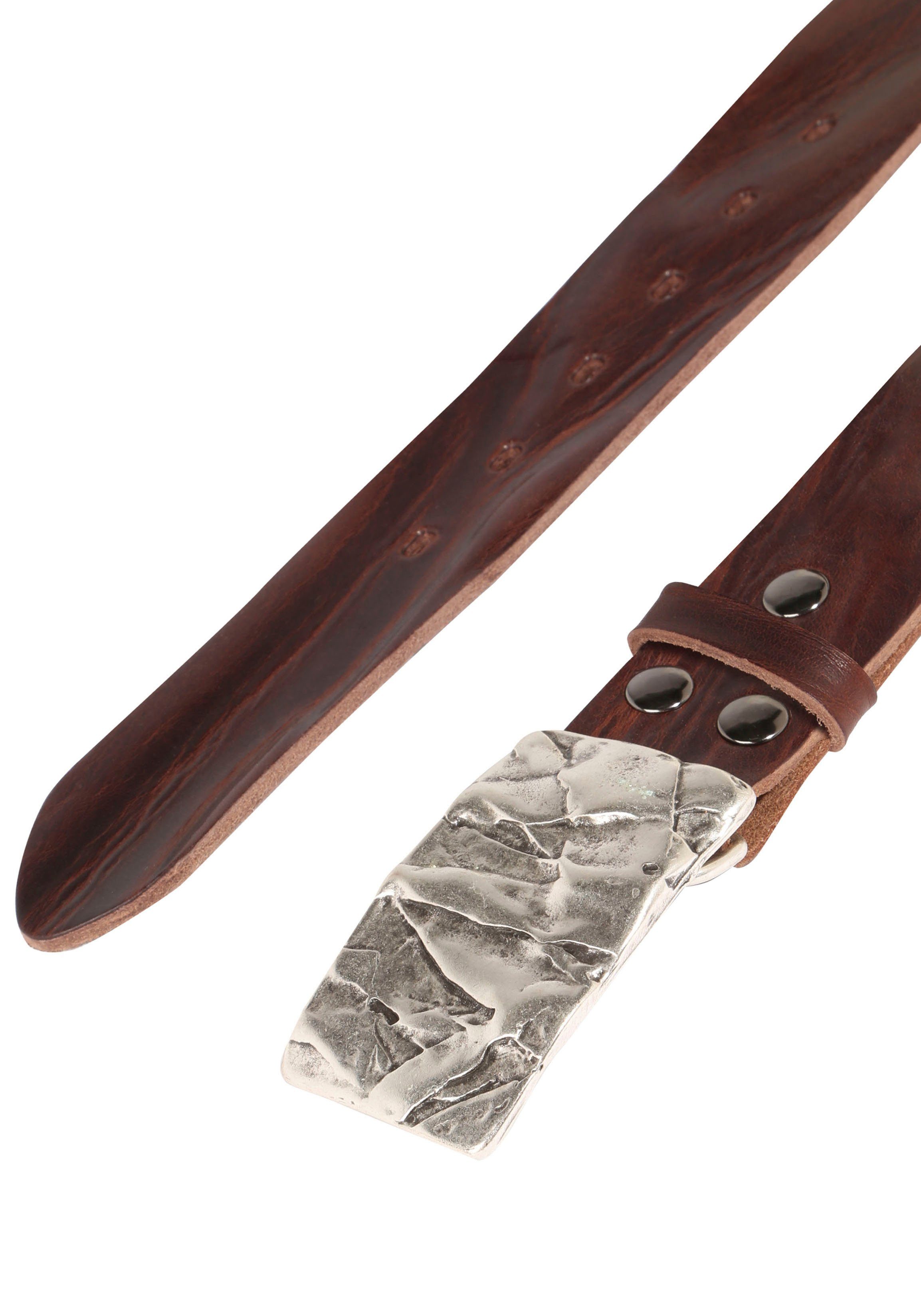 RETTUNGSRING by showroom 019° Leren riem met verwisselbare sluiting "rotswand zilverkleur"