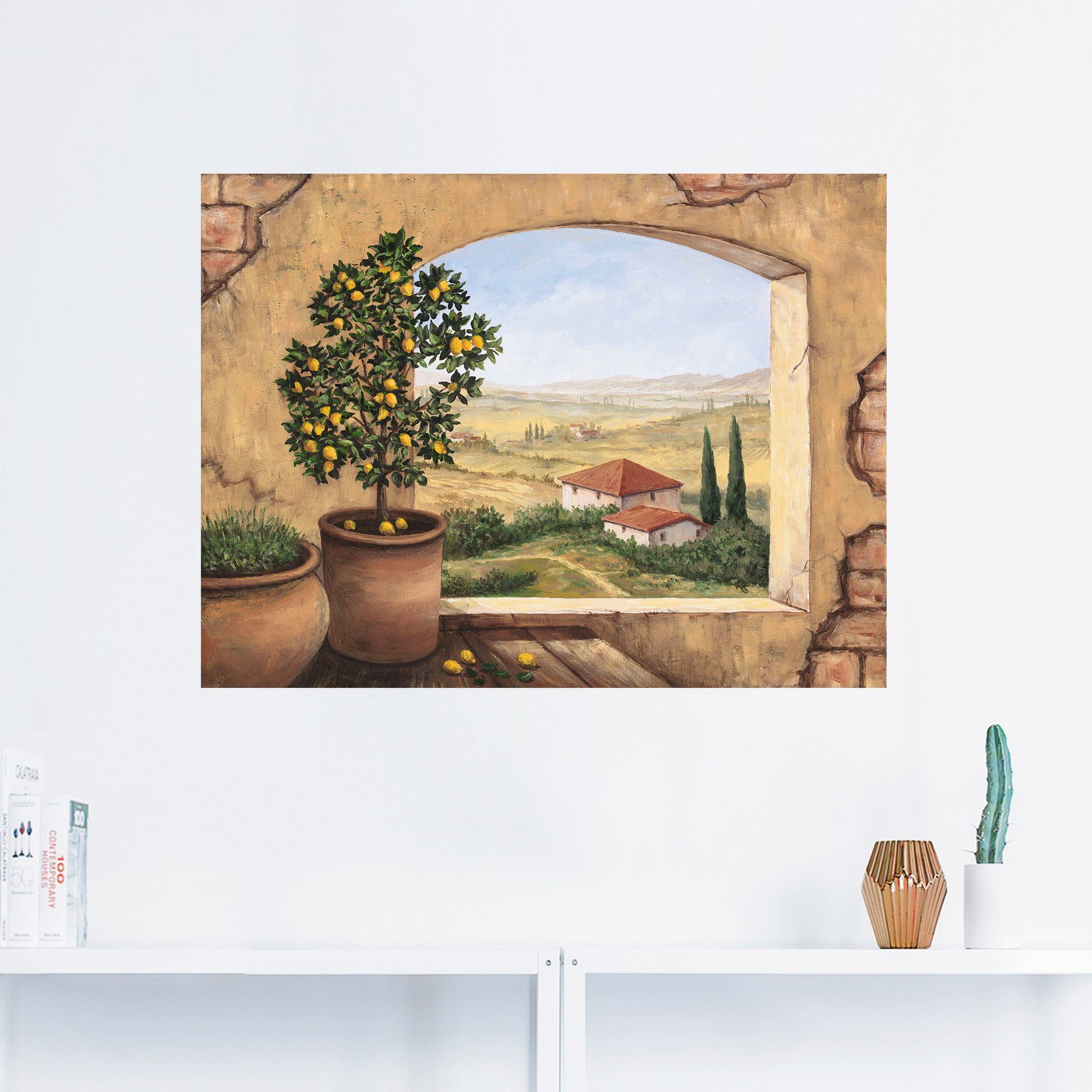Artland Artprint Raam in Toscane als artprint van aluminium, artprint voor buiten, artprint op linnen, poster, muursticker