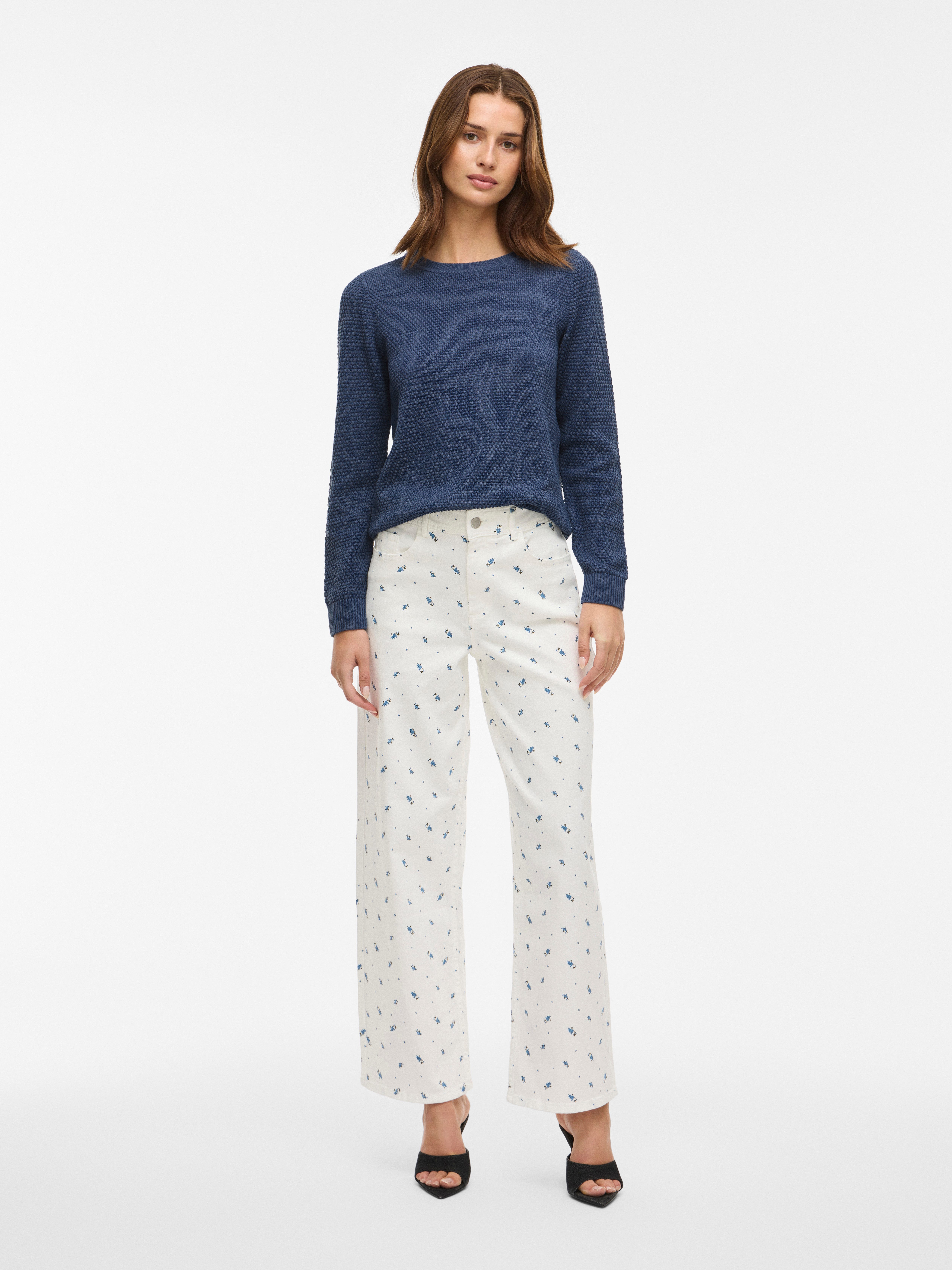 Vila Trui met ronde hals VIDALO O-NECK L/S KNIT TOP- NOOS