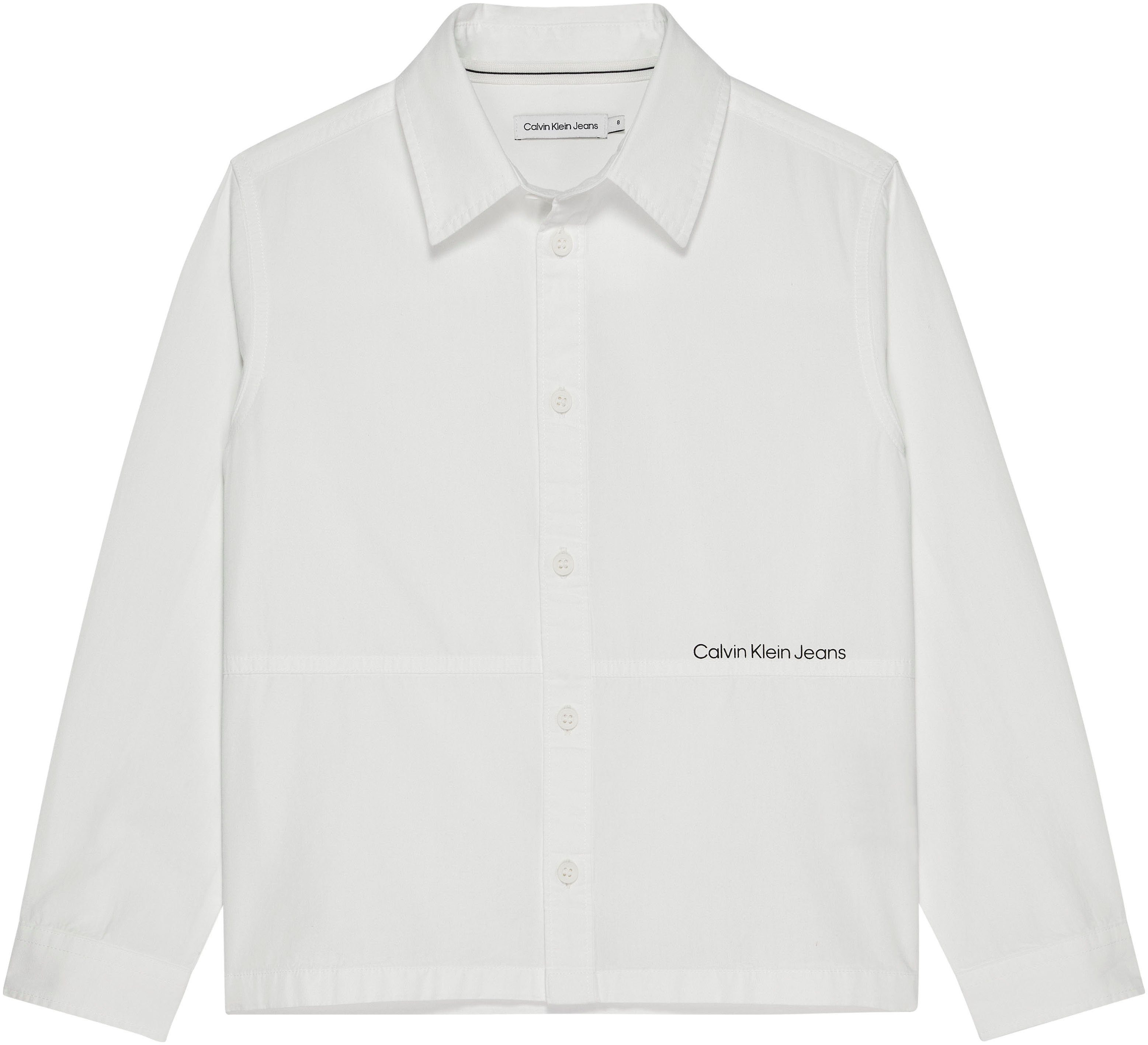 Calvin Klein Overhemd met lange mouwen MINI LOGO TAPE POPLIN SHIRT