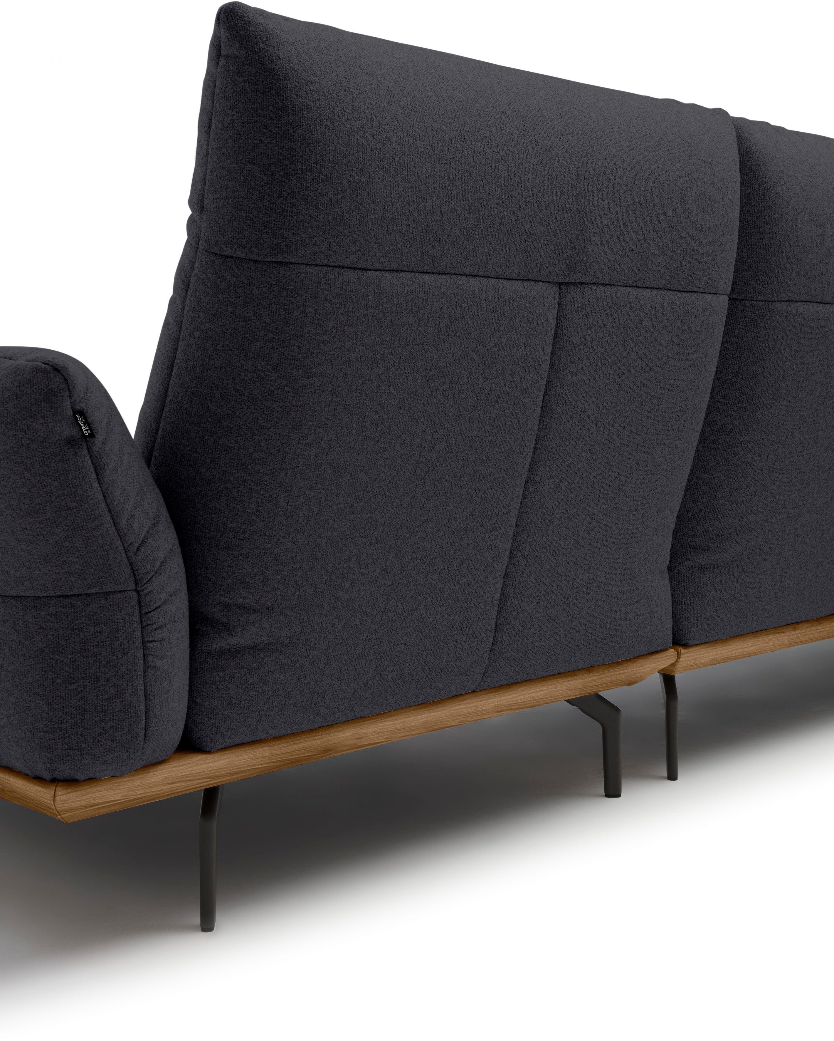 Creation BY ROLF BENZ Hoekbank Hs.460 Sokkel in walnotenhout, onderstel in umbra grijs, breedte 298 cm