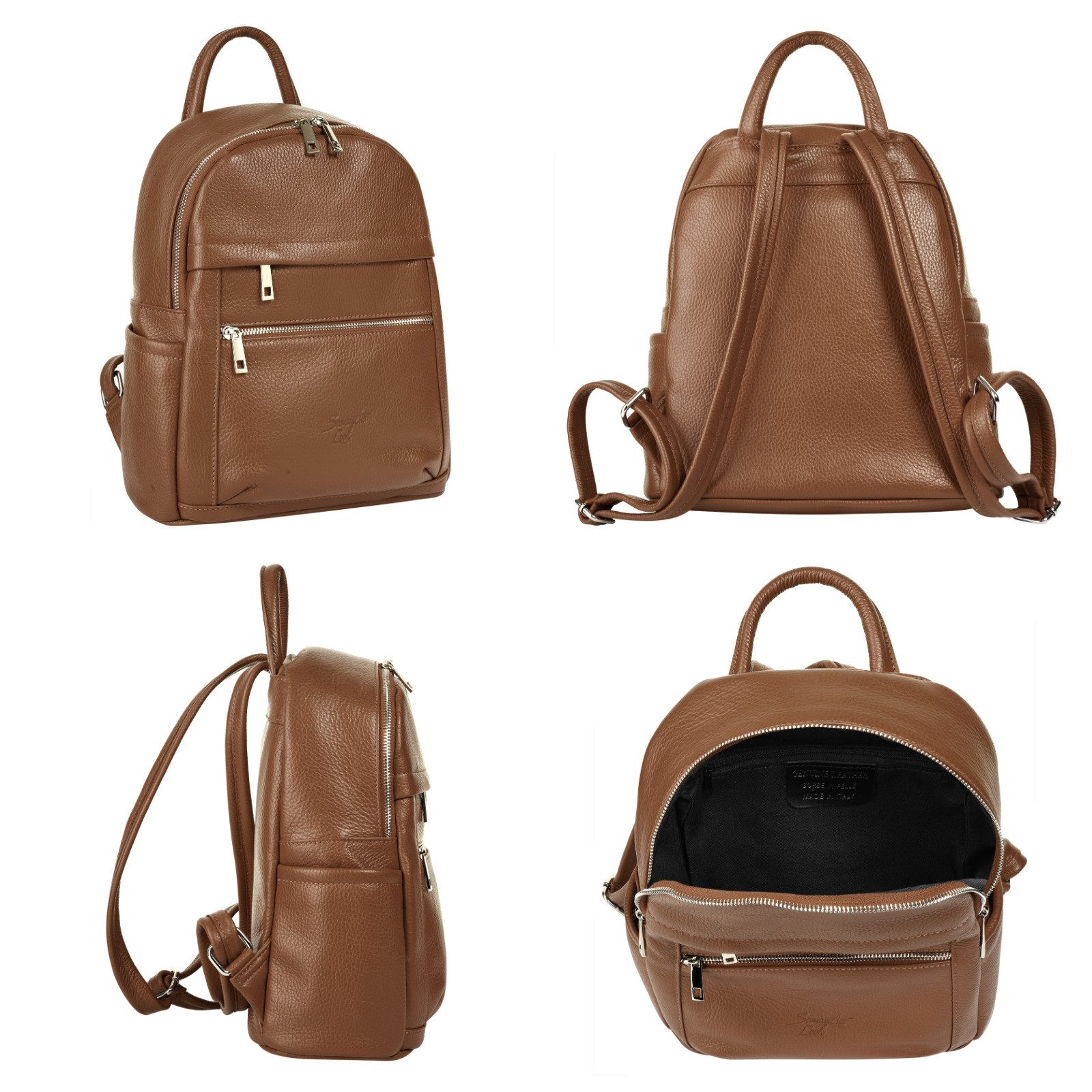 Samantha Look Rugzak echt leer, made in italy