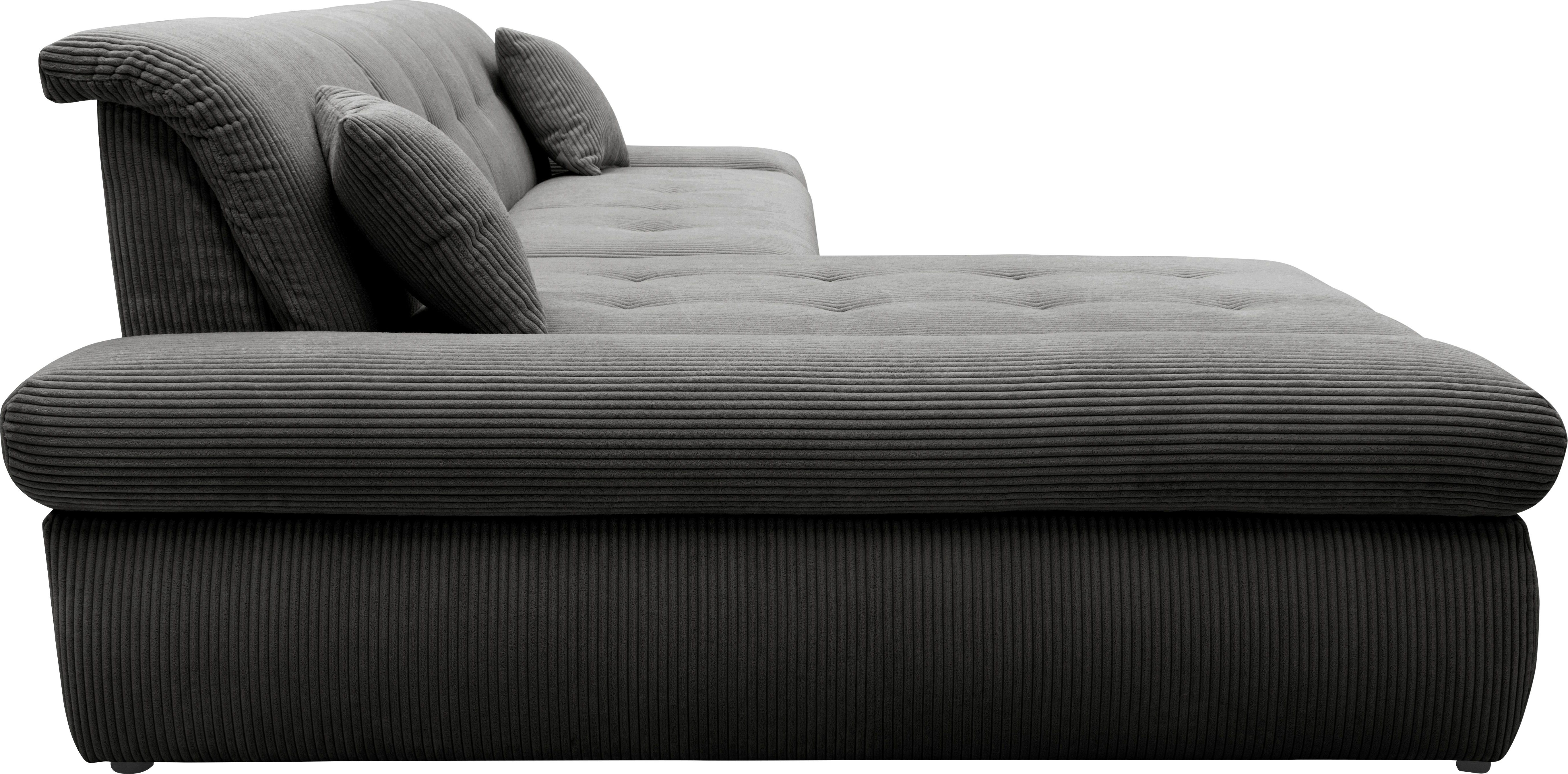 DOMO collection Hoekbank Moric bxdxh 300x172x80 cm, ook in cord, L-model XXL-formaat, optioneel ook met slaapbank functie en verstelling armleuning,