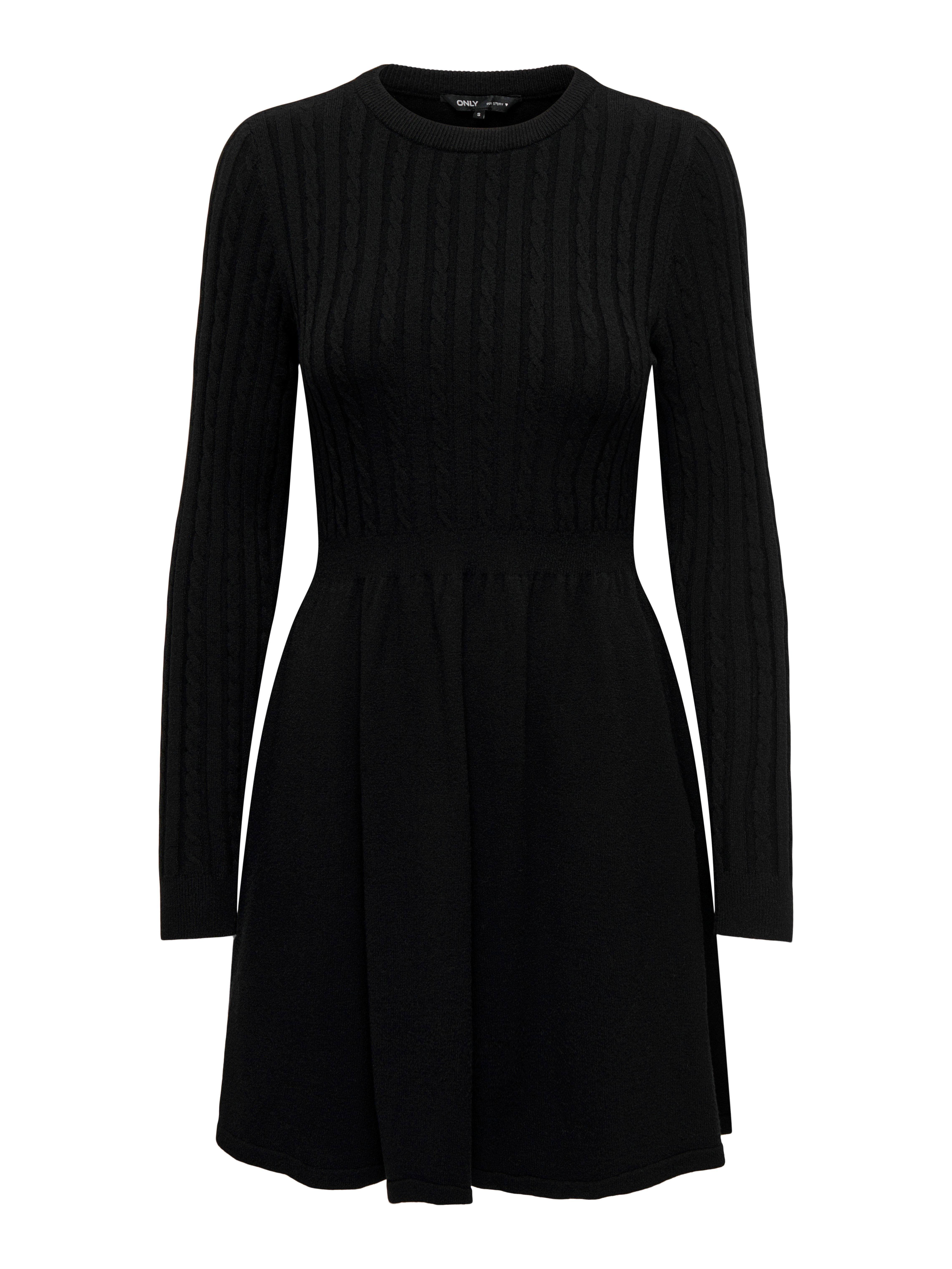 Only Gebreide jurk ONLFIA LS CABLE DRESS KNT