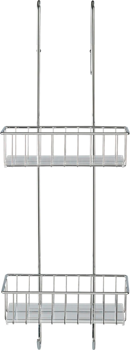 WENKO Doucherekje ALDO 3 plateaus, 1 spiegel rekken & planken maat 20x24,5x70 cm zilver