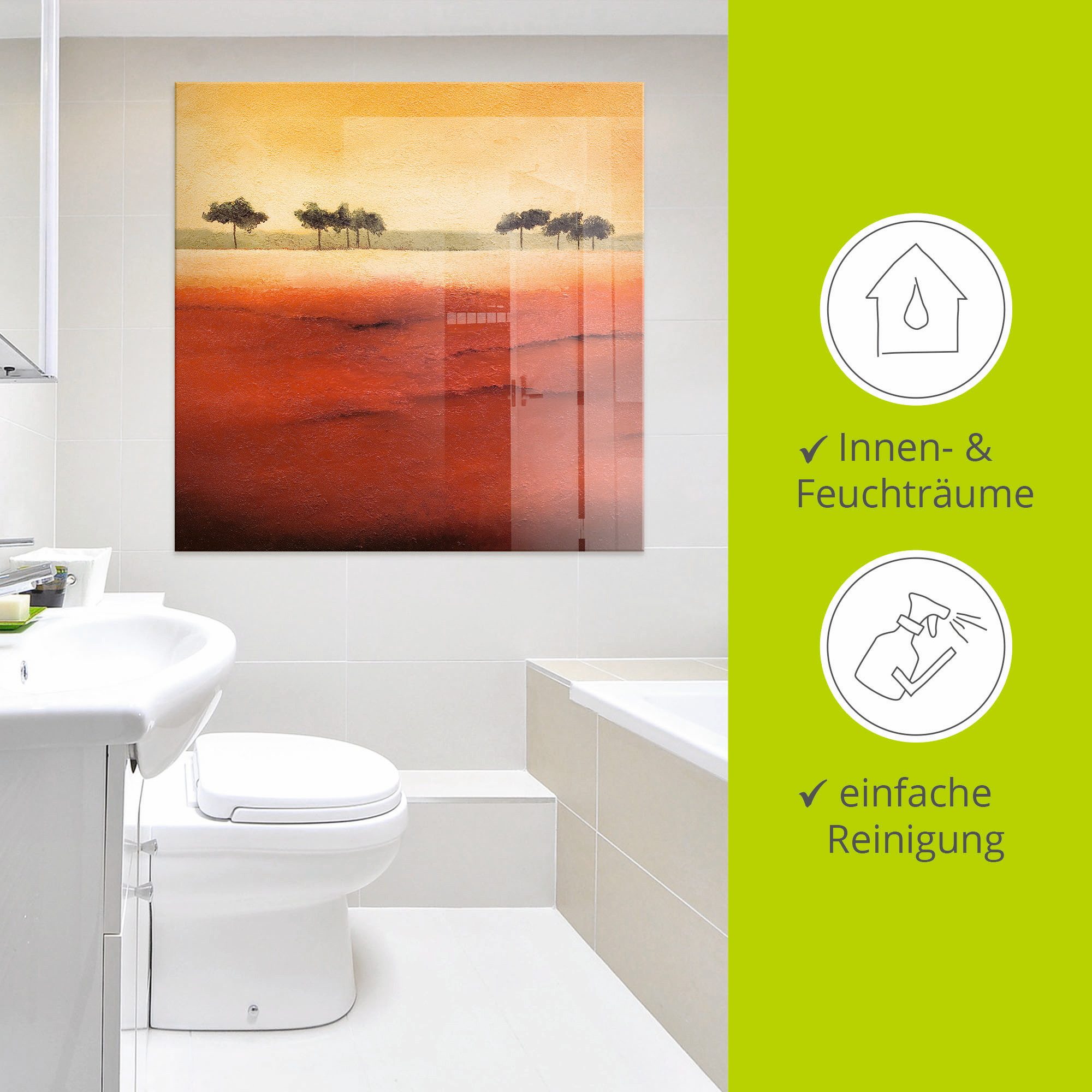 Artland Print op glas Boomgrens III in verschillende maten