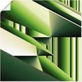 artland artprint gruener bambus modern art in vele afmetingen  productsoorten - artprint van aluminium - artprint voor buiten, artprint op linnen, poster, muursticker - wandfolie ook geschikt voor de badkamer (1 stuk) groen