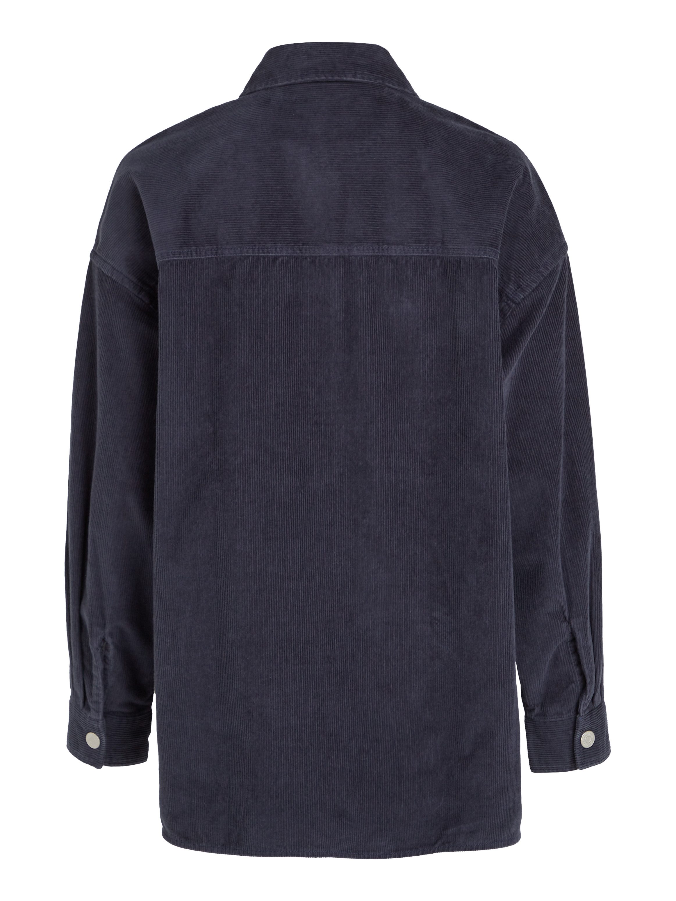 Tommy Jeans Curve Overhemdblouse TJW WASHED CORD OVERSHIRT EXT Grote maten, fijncord, drukker, afgeronde zoom