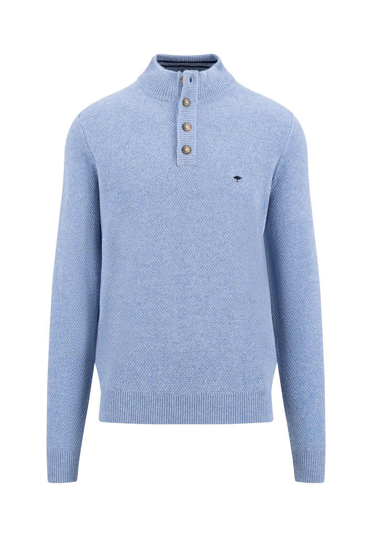 FYNCH-HATTON Gebreide trui met schipperskraag heren pullovers maat M blauw