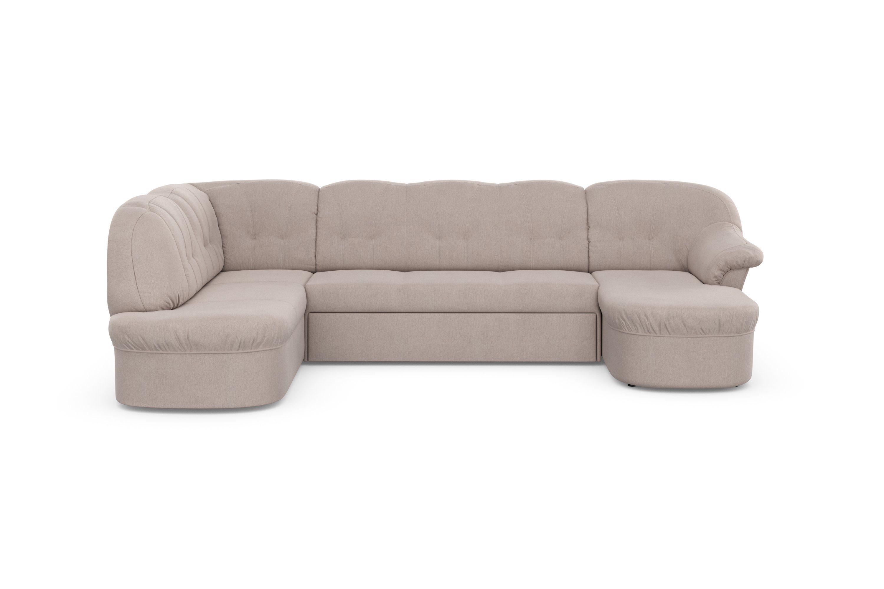 DOMO collection Zithoek Pegnitz U-vorm optioneel met slaapfunctie beige, zithoeken, Zonder slaapfunctie, ohne Bettfunktion