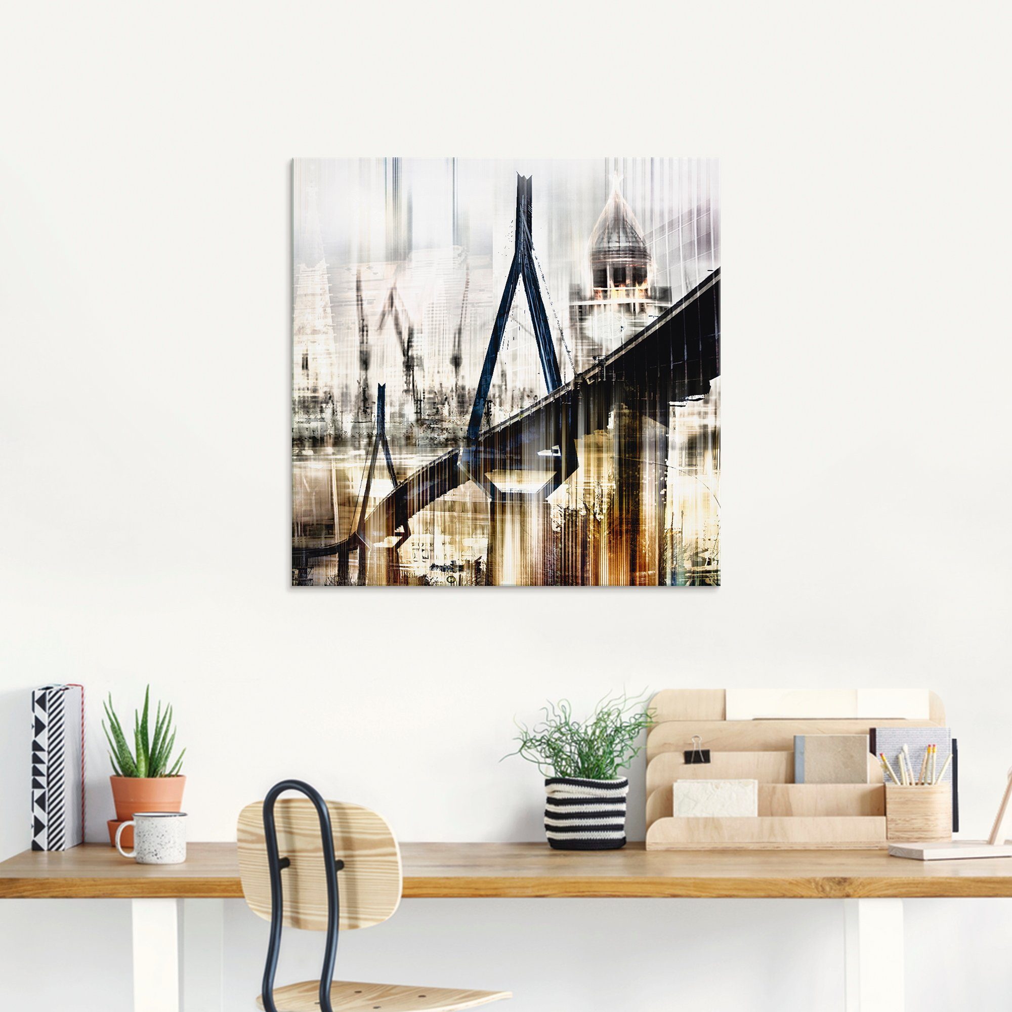 Artland Print op glas Hamburg Skyline collage III