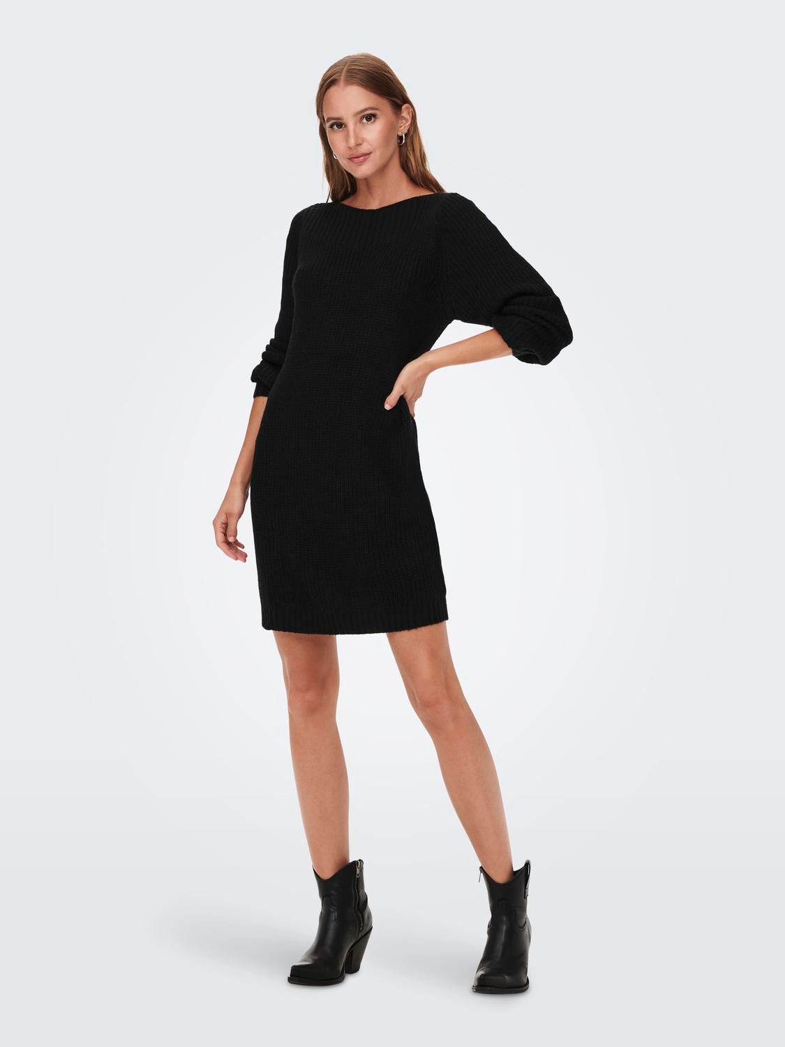 JDY Mini-jurk JDYWHITNEY MEGAN L/S BOAT DRESS KNT NOOS