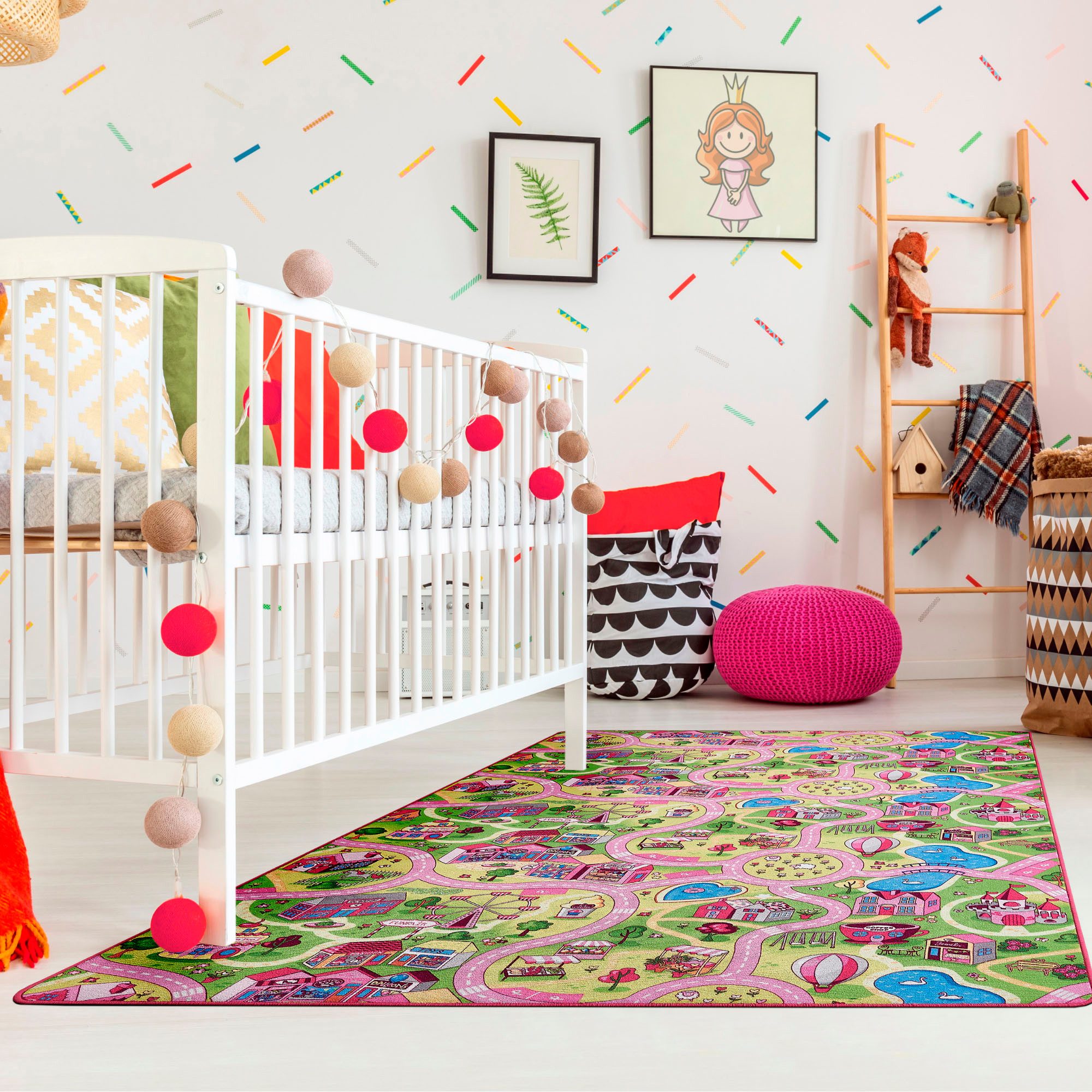 Andiamo Kindervloerkleed Straat Opslagruiming Straat speel tapijt, speciale aanbieding, voor meisjes & jongens