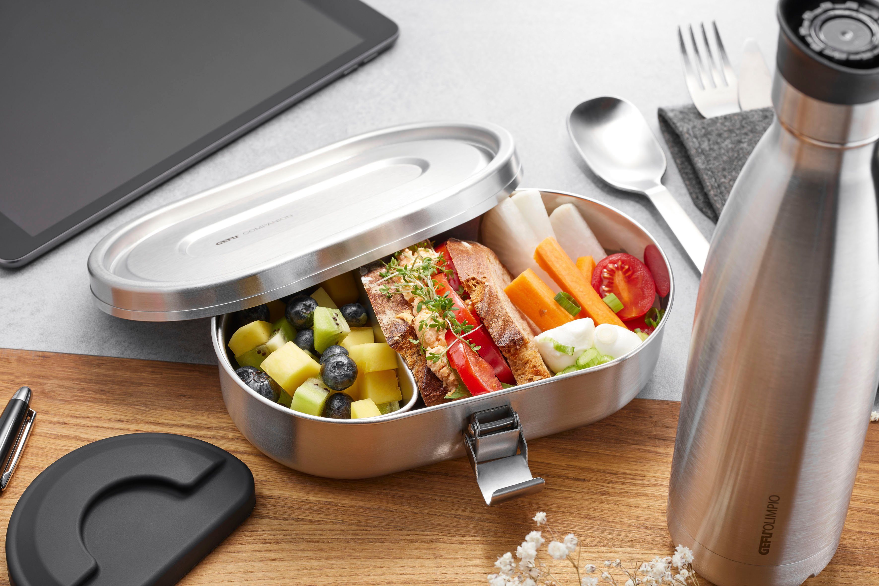 GEFU Lunchbox COMPANION Bentobox-systeem: buitenste doos 700 ml, binnen doos 170 ml (set, 2-delig)