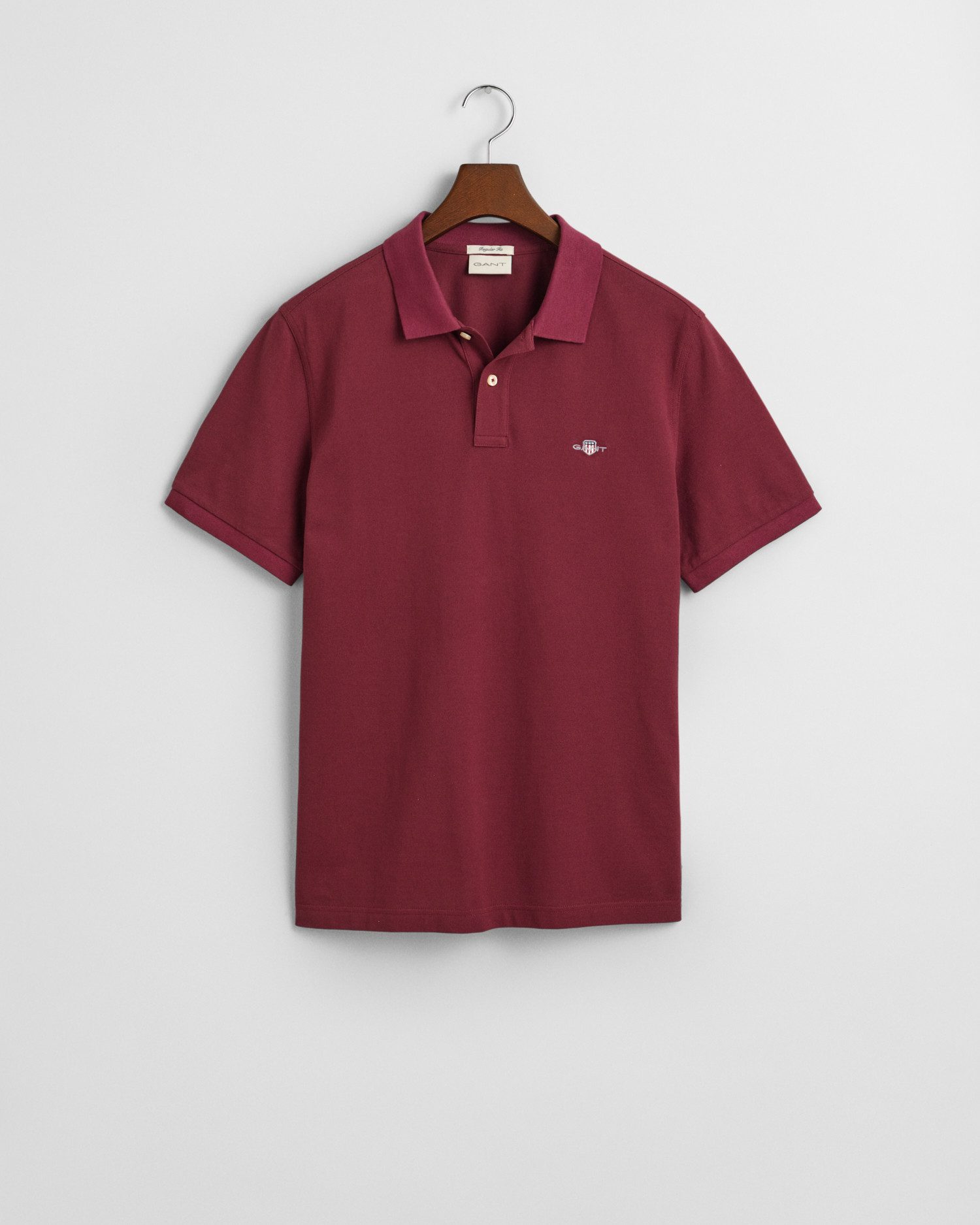 Gant Poloshirt REG SHIELD SS PIQUE POLO met logo en platte breikraag 100% katoen pique