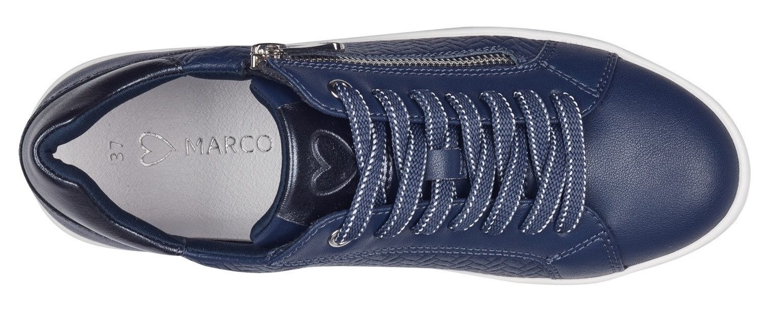 Marco Tozzi Plateausneakers vrijetijdsschoen, lage schoen, veterschoen met reliëf
