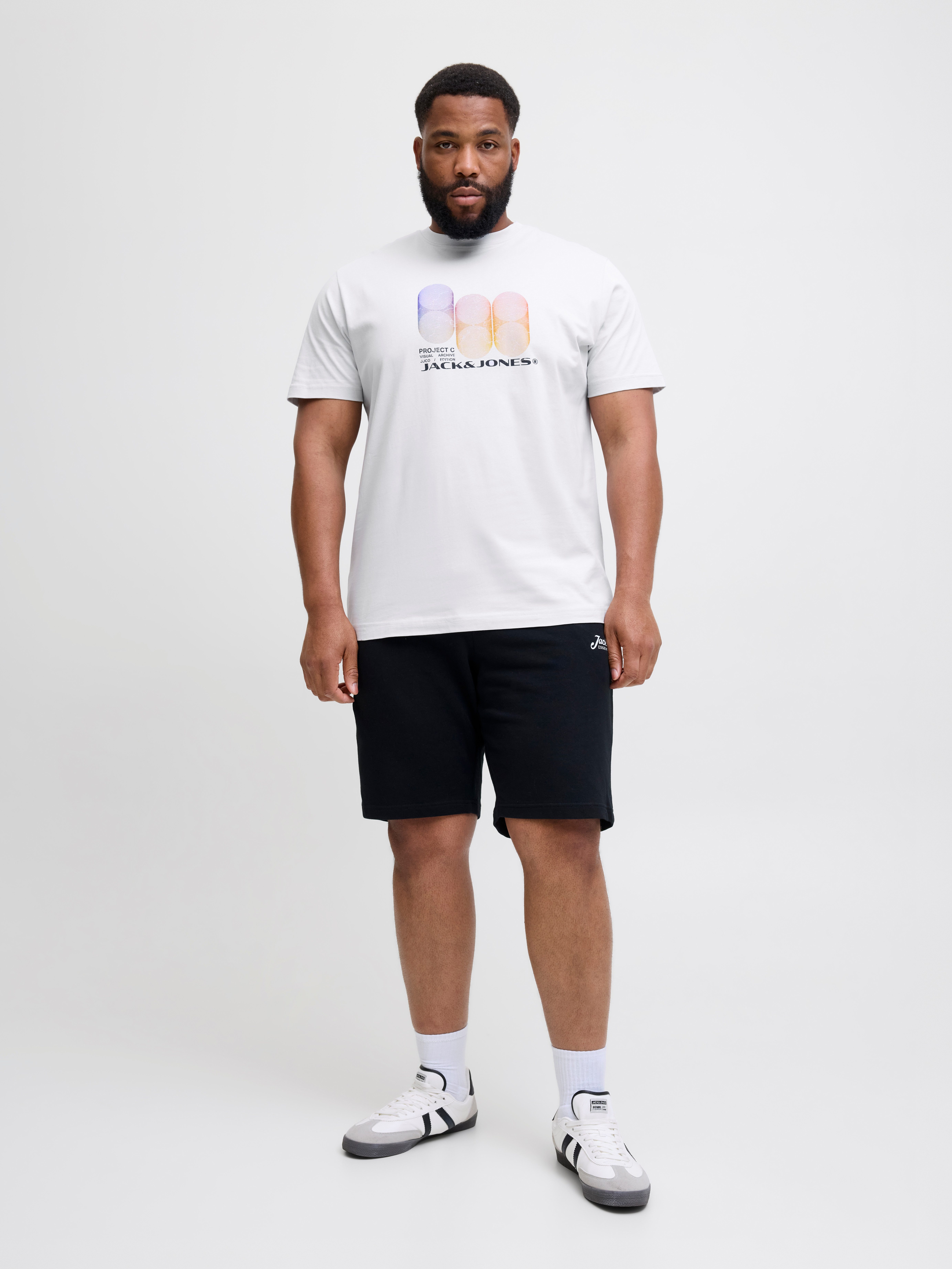 Jack & Jones PlusSize Shirt met print JCOCALMA TEE SS CREW NECK FST PLS