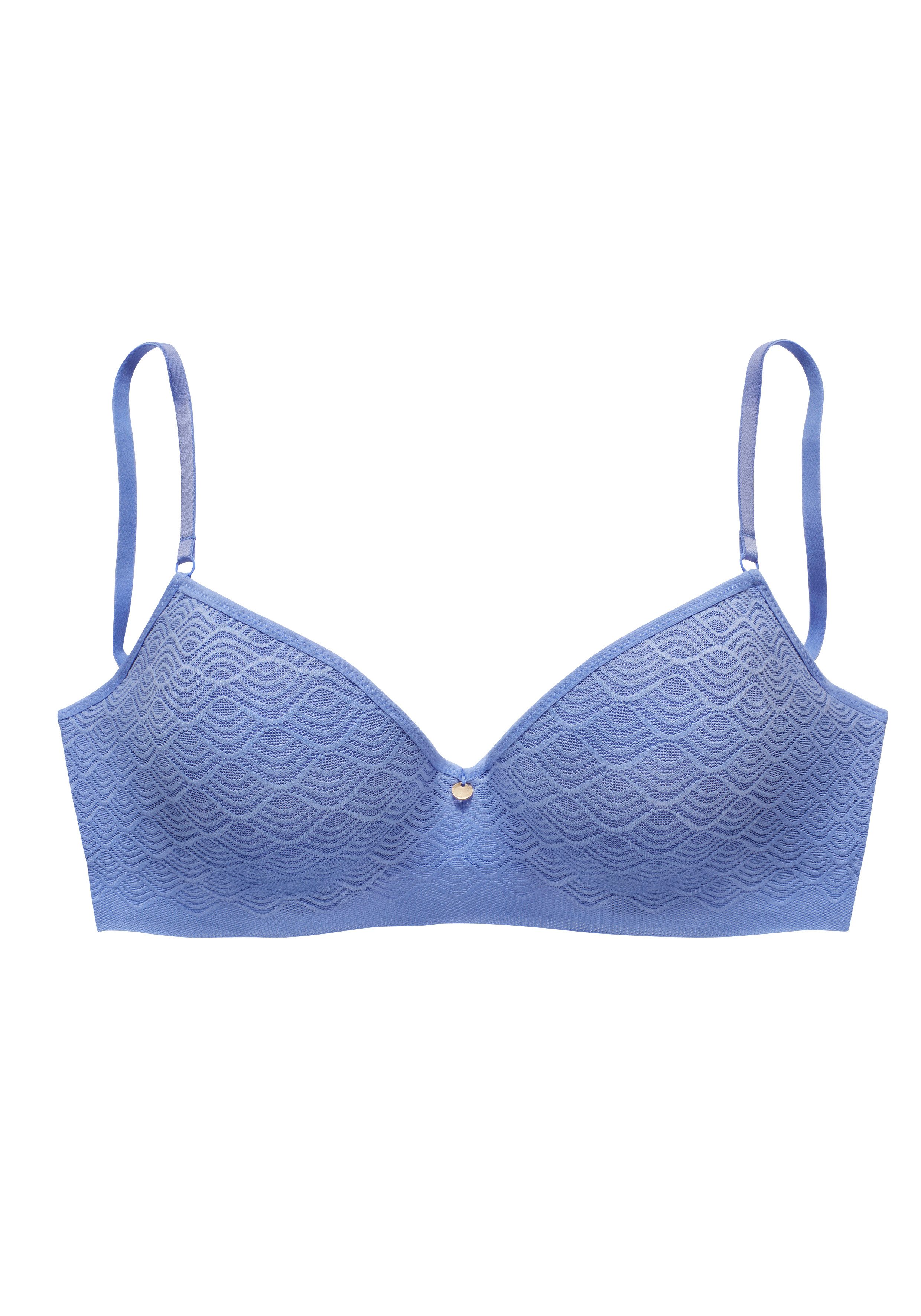 Lascana Push-up-bh met beugel in bandeau-vorm van kant met extra platte randen, lingerie