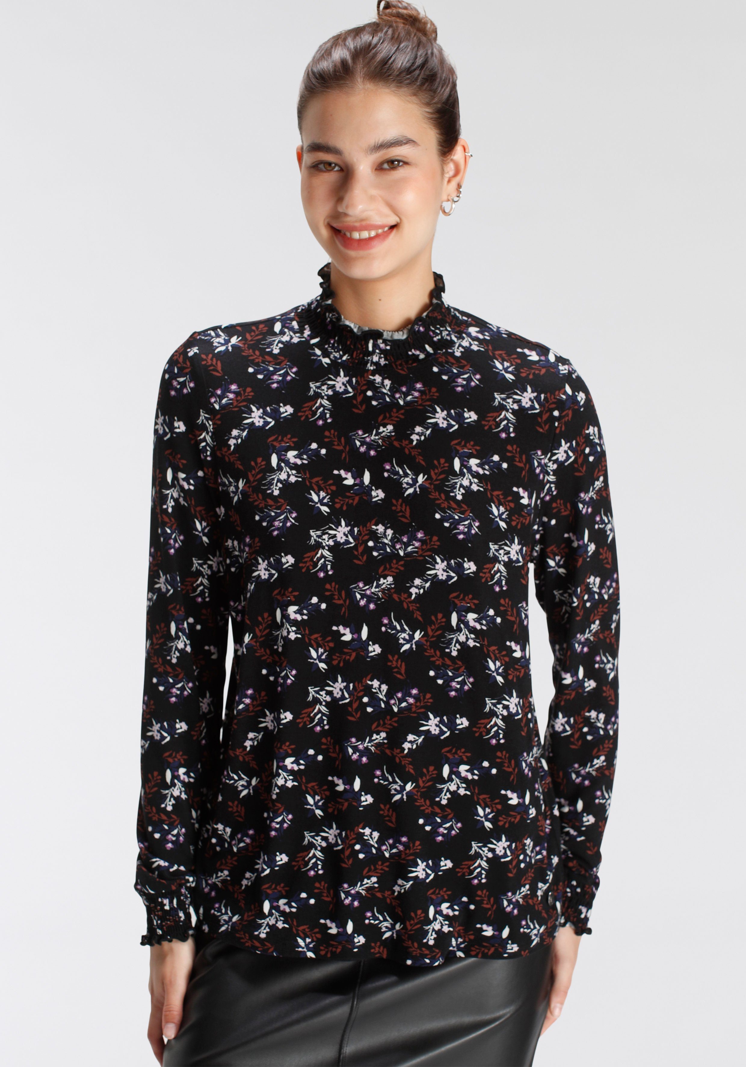 Tamaris Shirt met elegante bloemenprint