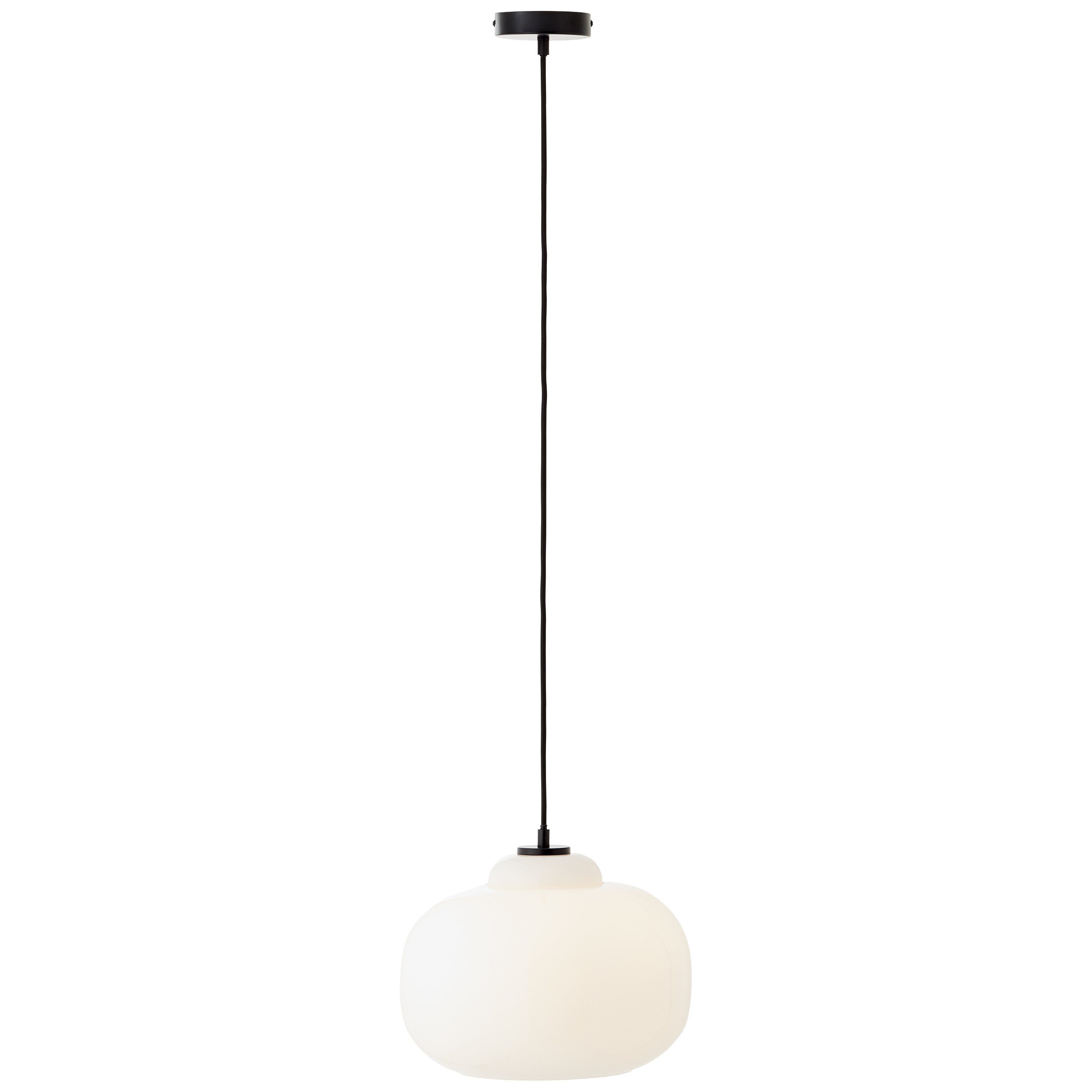 Brilliant Leuchten Hanglamp Blop Hoogte 128,5 cm, Ø 30 cm, E27, inkortbaar, glas/metaal