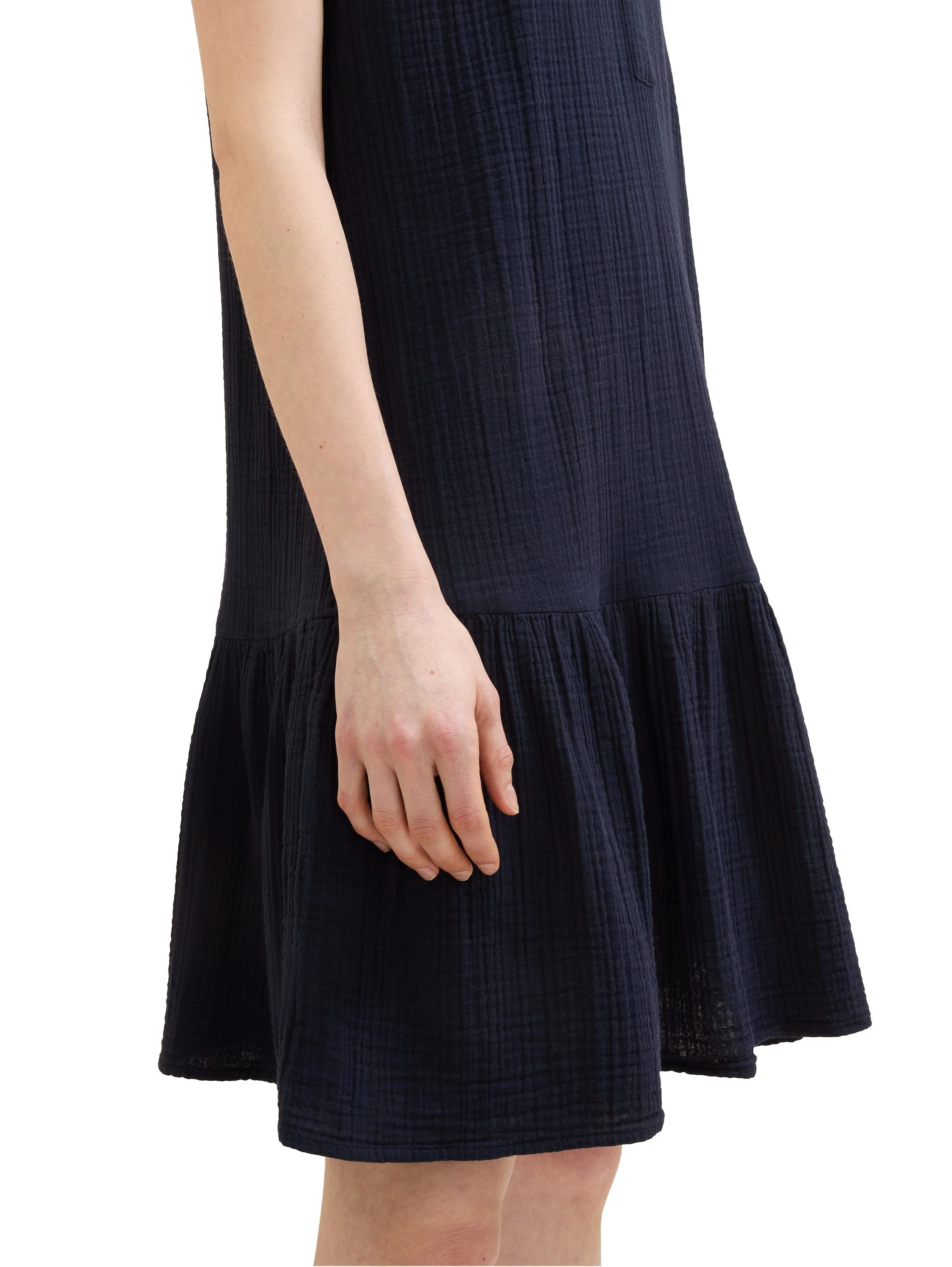 Tom Tailor Mini-jurk met lichte rimpeling - in crinkle-look