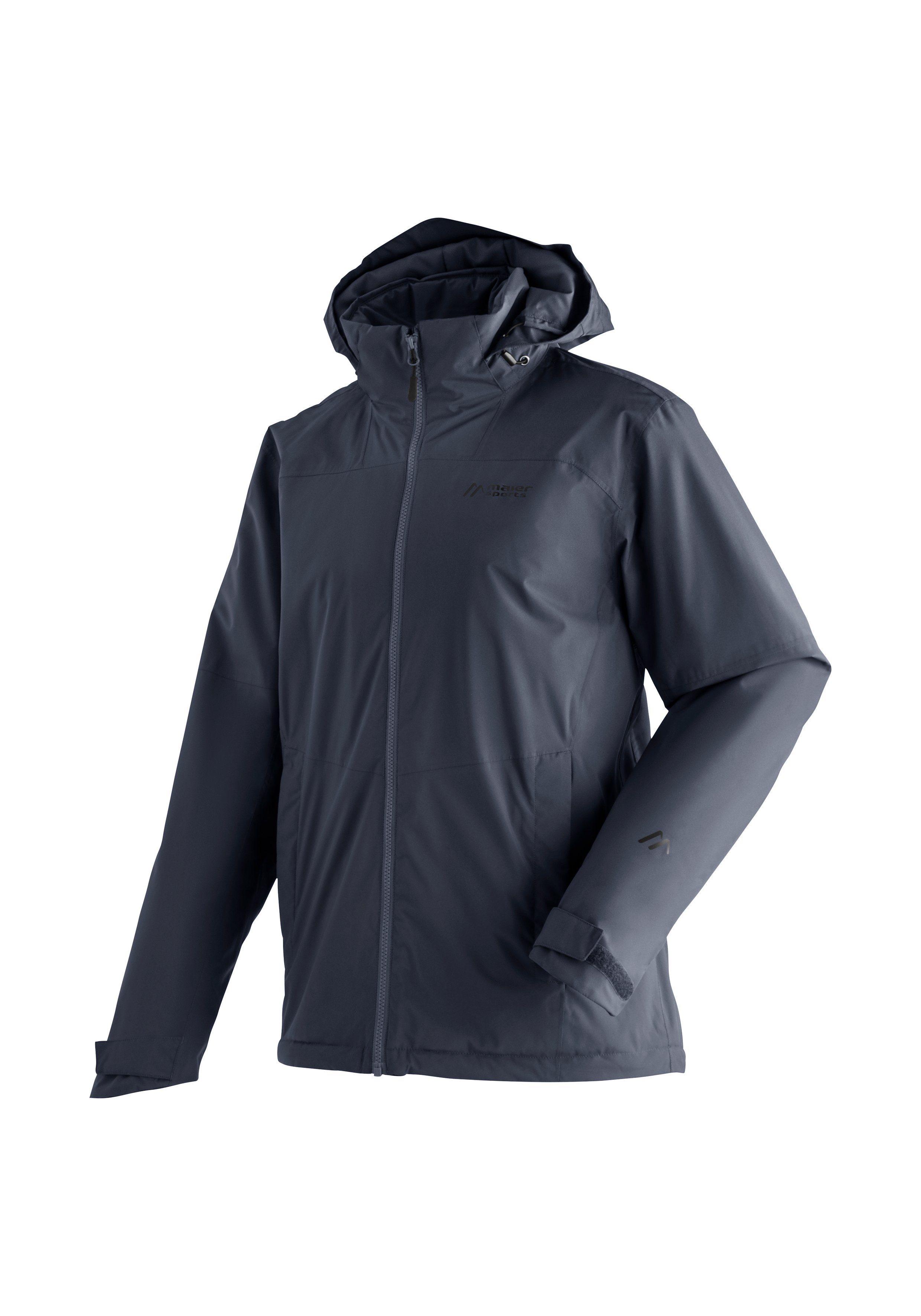 Maier Sports Outdoorjack Metor Therm Rec M Heren wandeljack ademend en waterdicht gewatteerde regenjack met capuchon