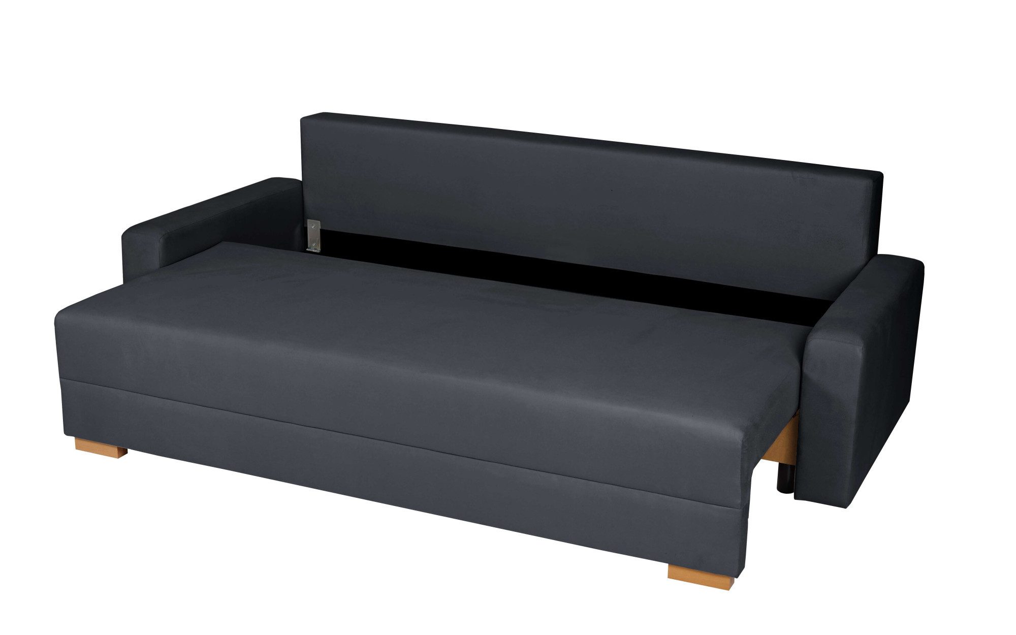 INOSIGN 3-zitsbank SHERIDIAN slaapbank met bedlade, in fijncord en velvet met golvende ondervering, moderne bekleding, b/h/d 225/94/80