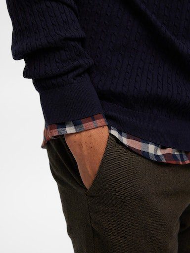 SELECTED HOMME Trui met ronde hals SLHBERG CABLE CREW NECK NOOS