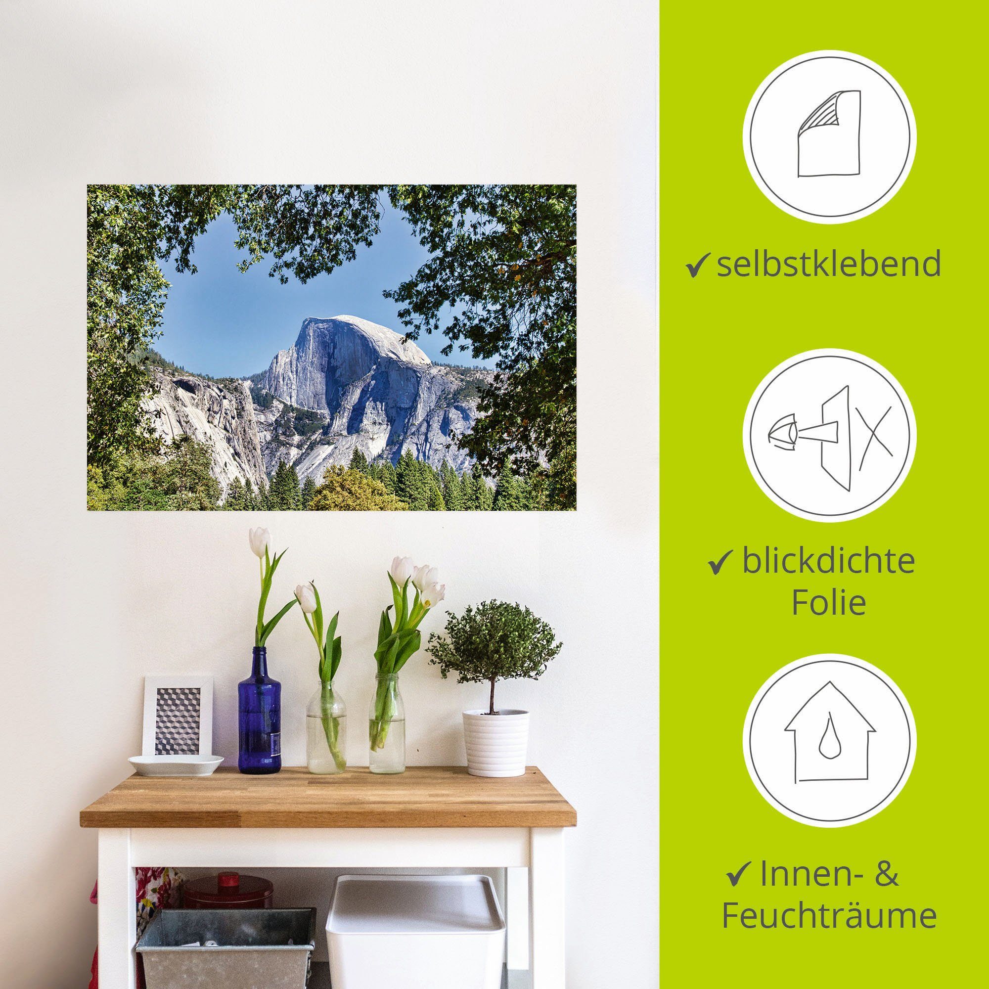 Artland Artprint YOSEMITE VALLEY Half Dome als artprint van aluminium, artprint op linnen, muursticker of poster in verschillende maten