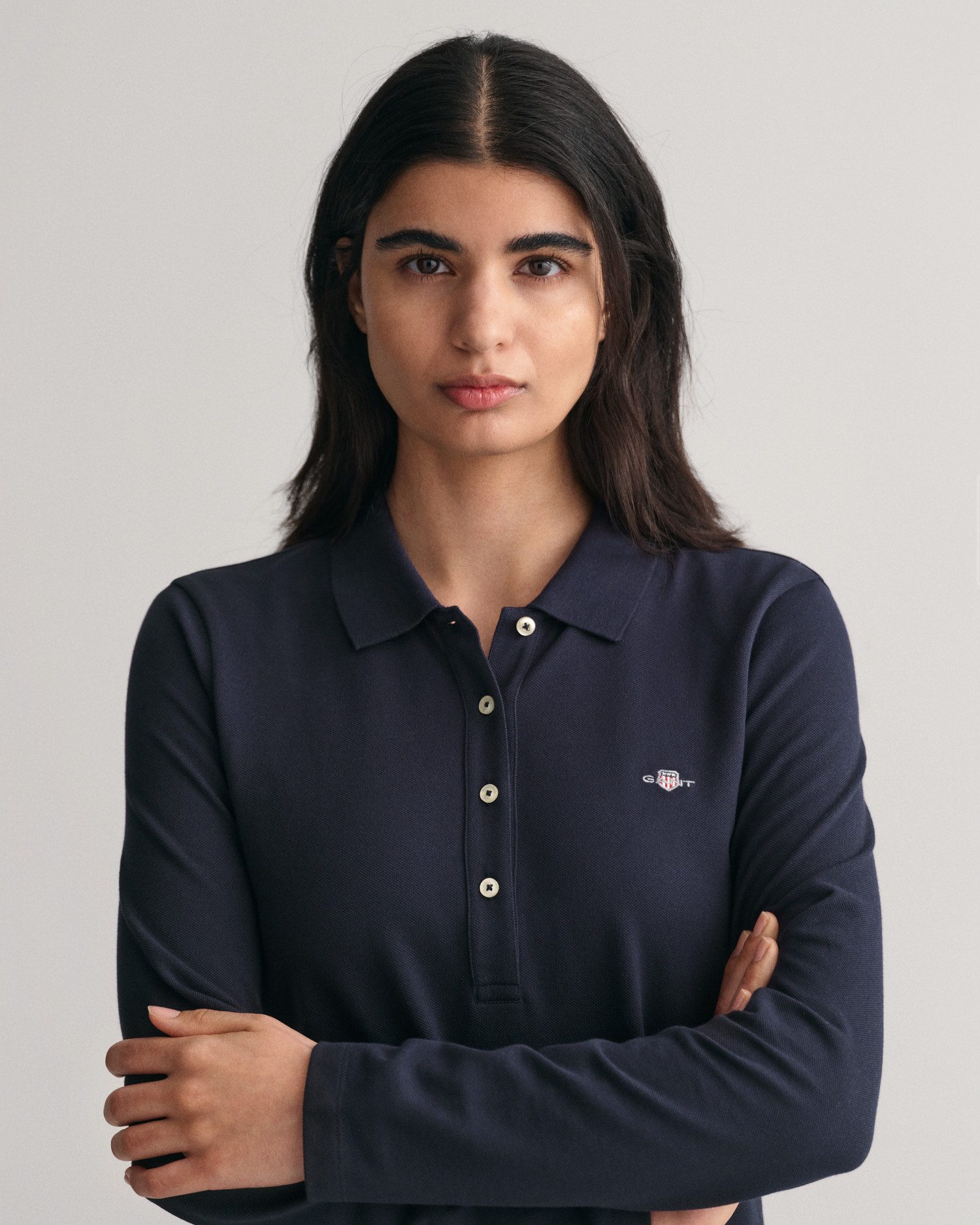 Gant Poloshirt met lange mouwen SLIM SHIELD LS PIQUE POLO