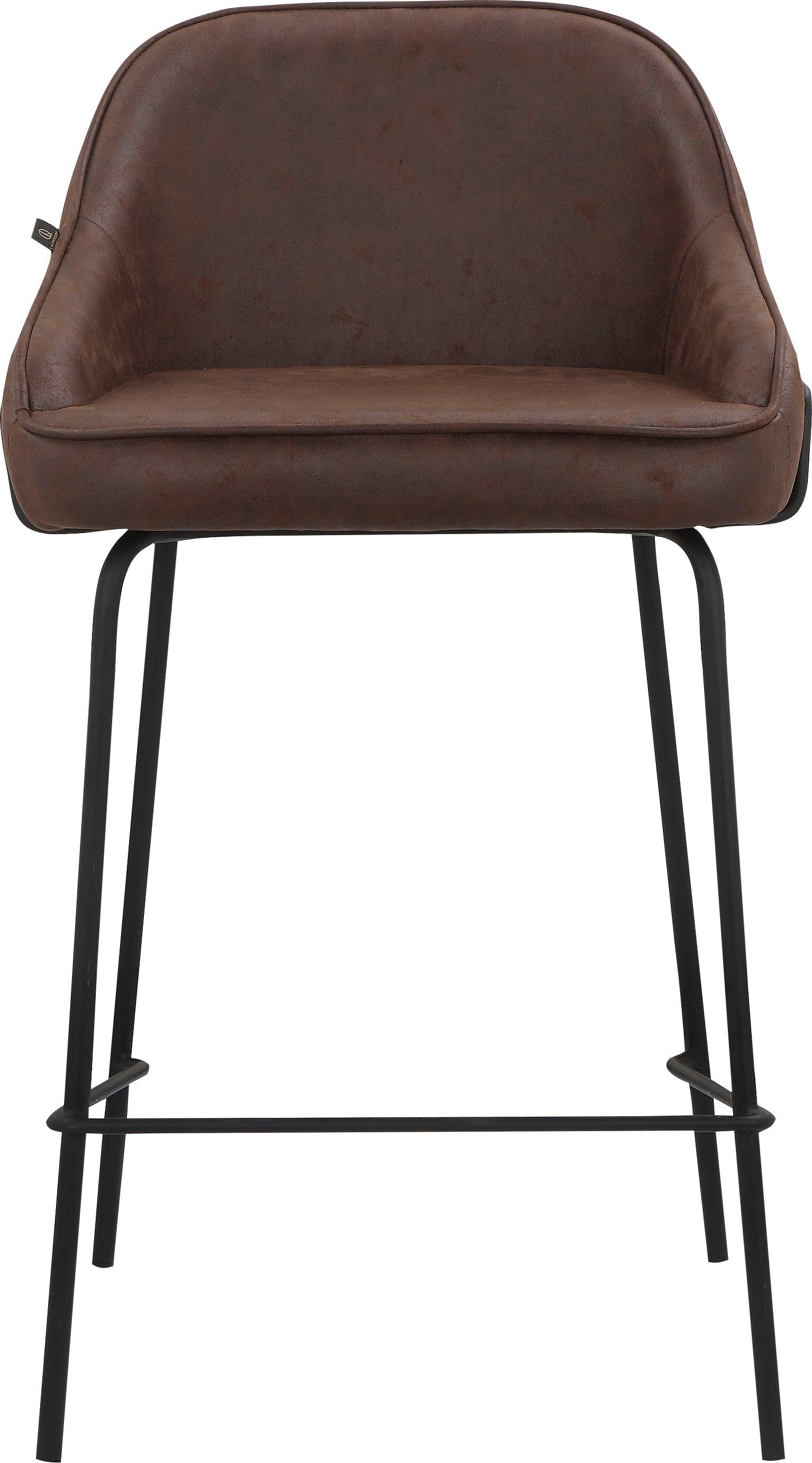 Leonique Stoel met 4 poten Puant met stof van polyester/gerecycled polyester, zithoogte 65 cm (2 stuks)